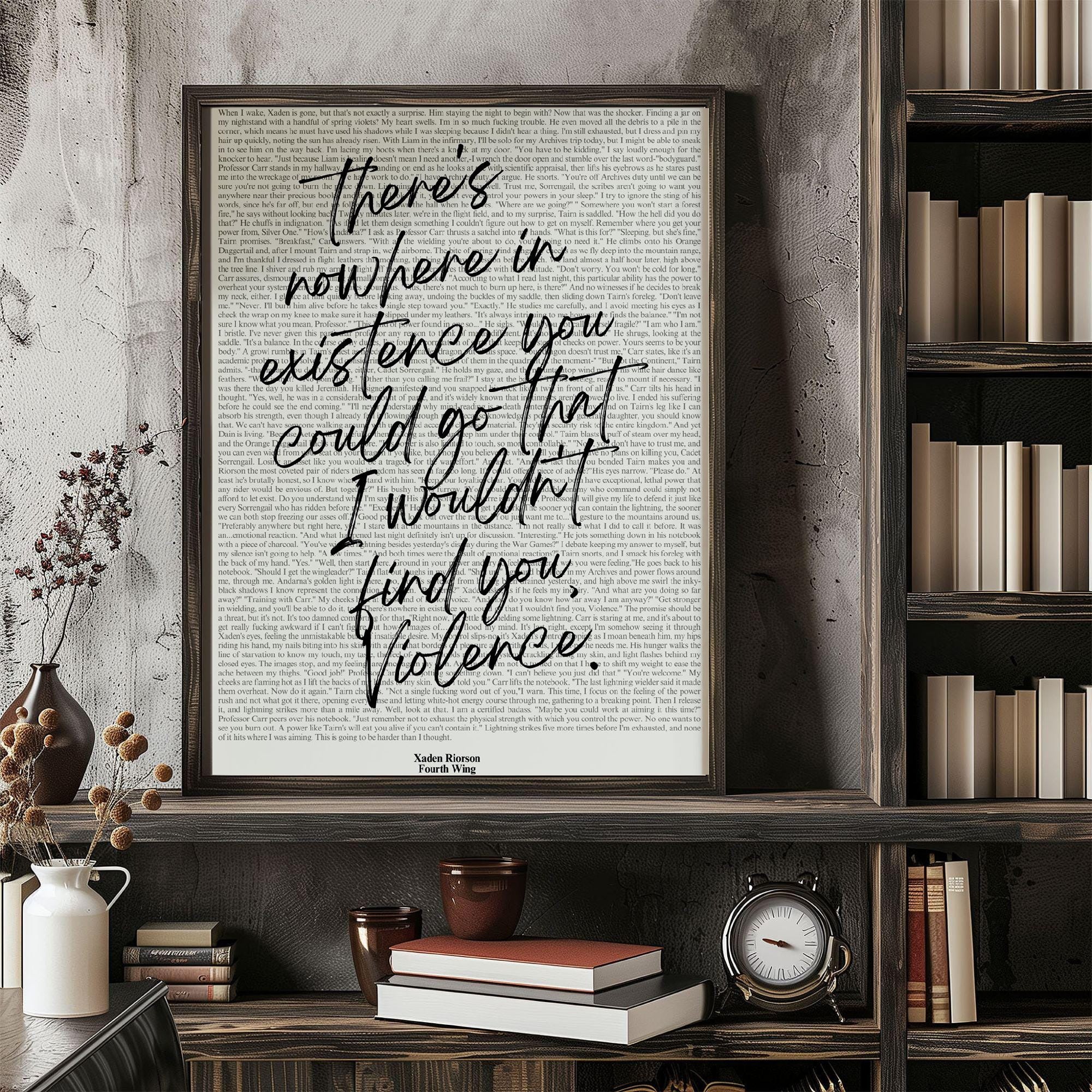 Xaden Riorson Poster, Fourth Wing Quote Poster, Rebecca Yarros Wall Art, Bookish Romance Poster, Dragon Rider Print, Fantasy Book Quote, Violence Quote Art VLRP36
