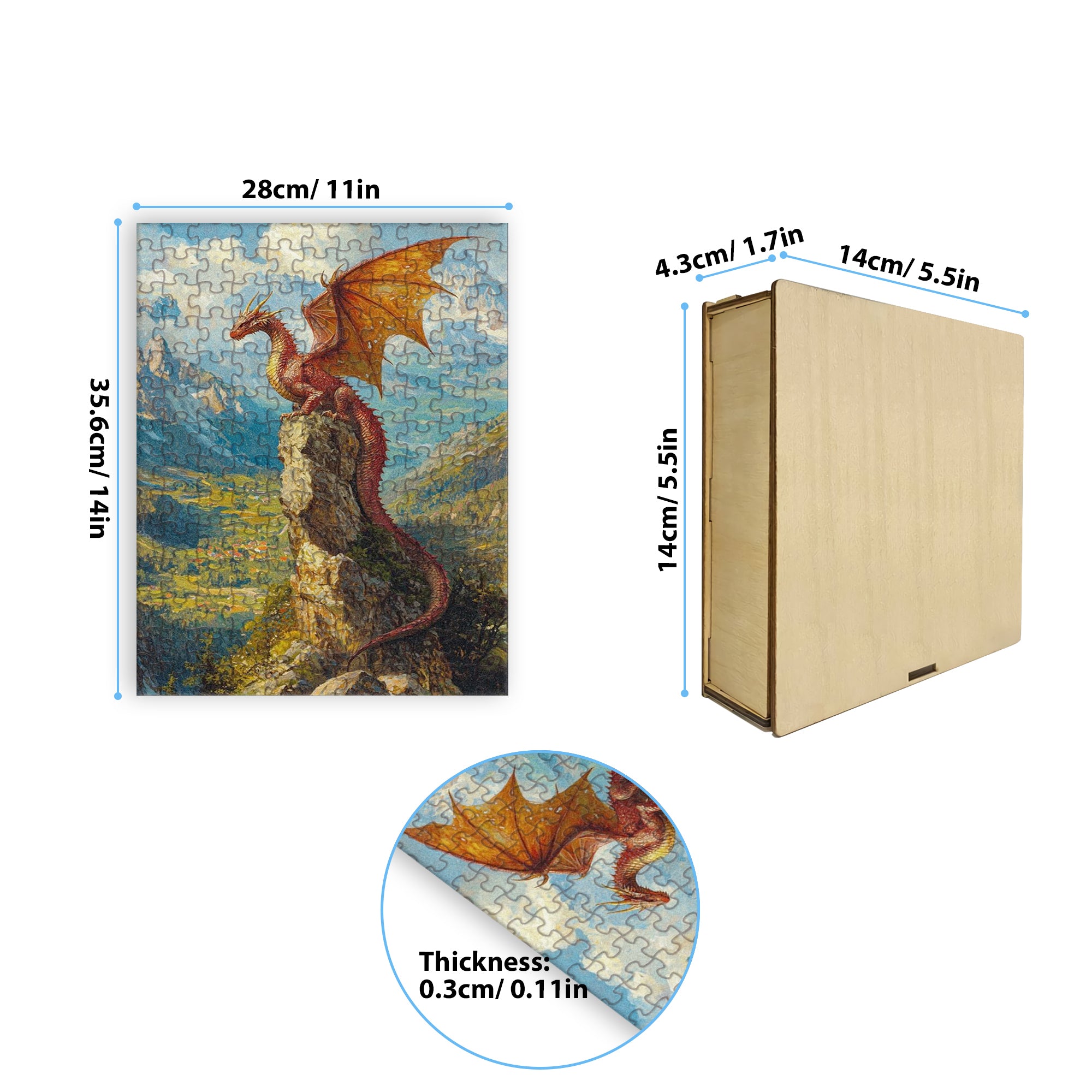 Fourth Wing Puzzle Andarna Dragon, Fantasy Wooden Jigsaw Puzzle Bookish Gift for Fans of Rebecca Yarros PVLR16