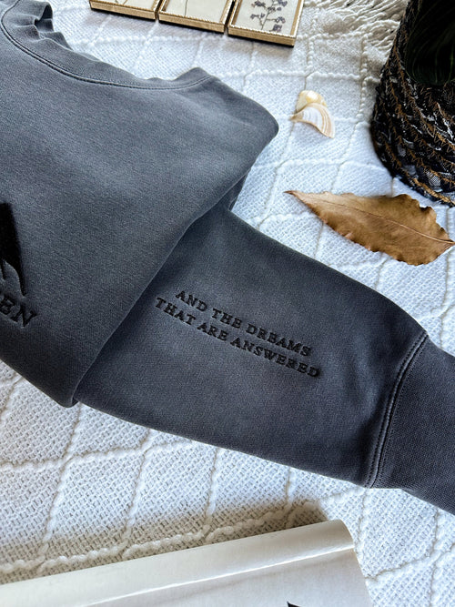 ACOTAR Black Embroidered Sweatshirt Stars Acotar Merch Acotar Sweatshirt Velaris Sweatshirt Acotar Shirt Sjm Merch Maas VEMB31