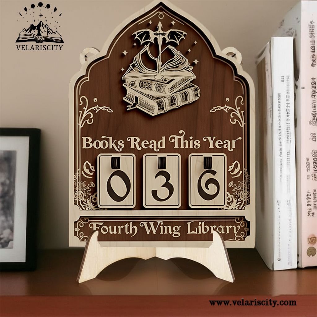 Personalized Book Tracker Sign, Fourth Wing Book Tracker, Dragon Bookish Decor, Fantasy Reading Tracker Display, Book Lover Gift, Wooden Wall Sign BTVLR16