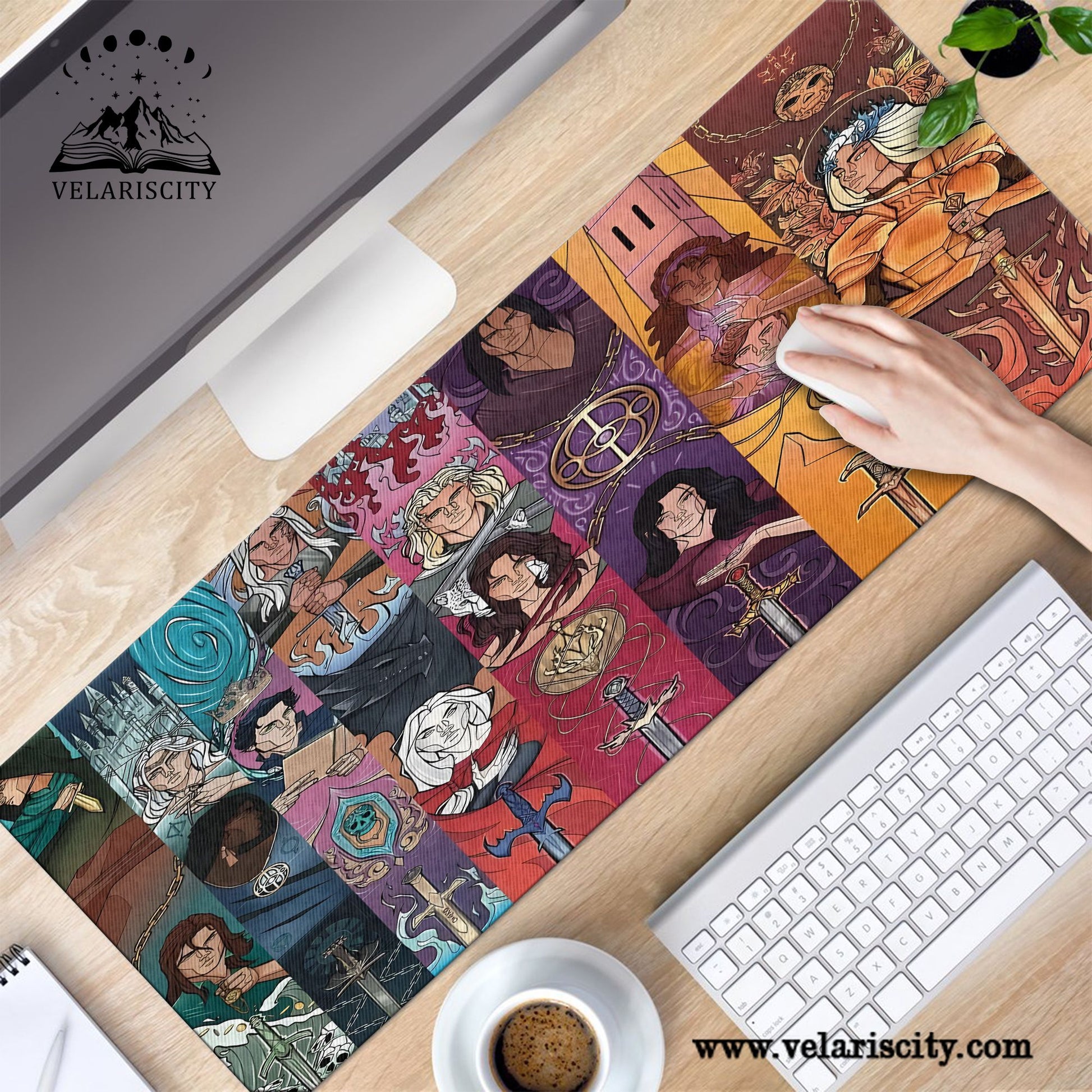 Throne of Glass Desk Mat, SJM Character Art Mouse Pad, Bookish Fantasy Desk Pad, Gifts For Fans DMVLR24