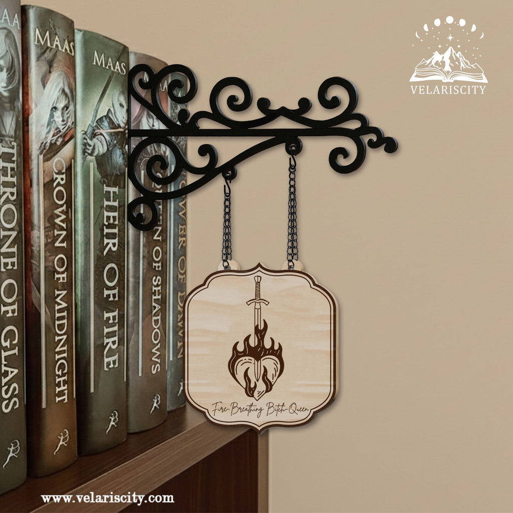 Fireheart Book Tavern Signs, Throne of Glass Inspired Wooden Sign, Terrasen Fantasy Decor Gift, Fantasy Decor for Book Lovers, Home Library Decor, Book Gift BSVLR16