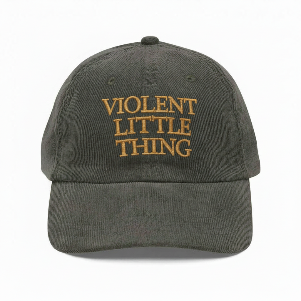 Violent Little Thing Corduroy Dad Hat, Fourth Wing Inspired Embroidered Cap, Fantasy Bookish Gift for Readers VLRH29
