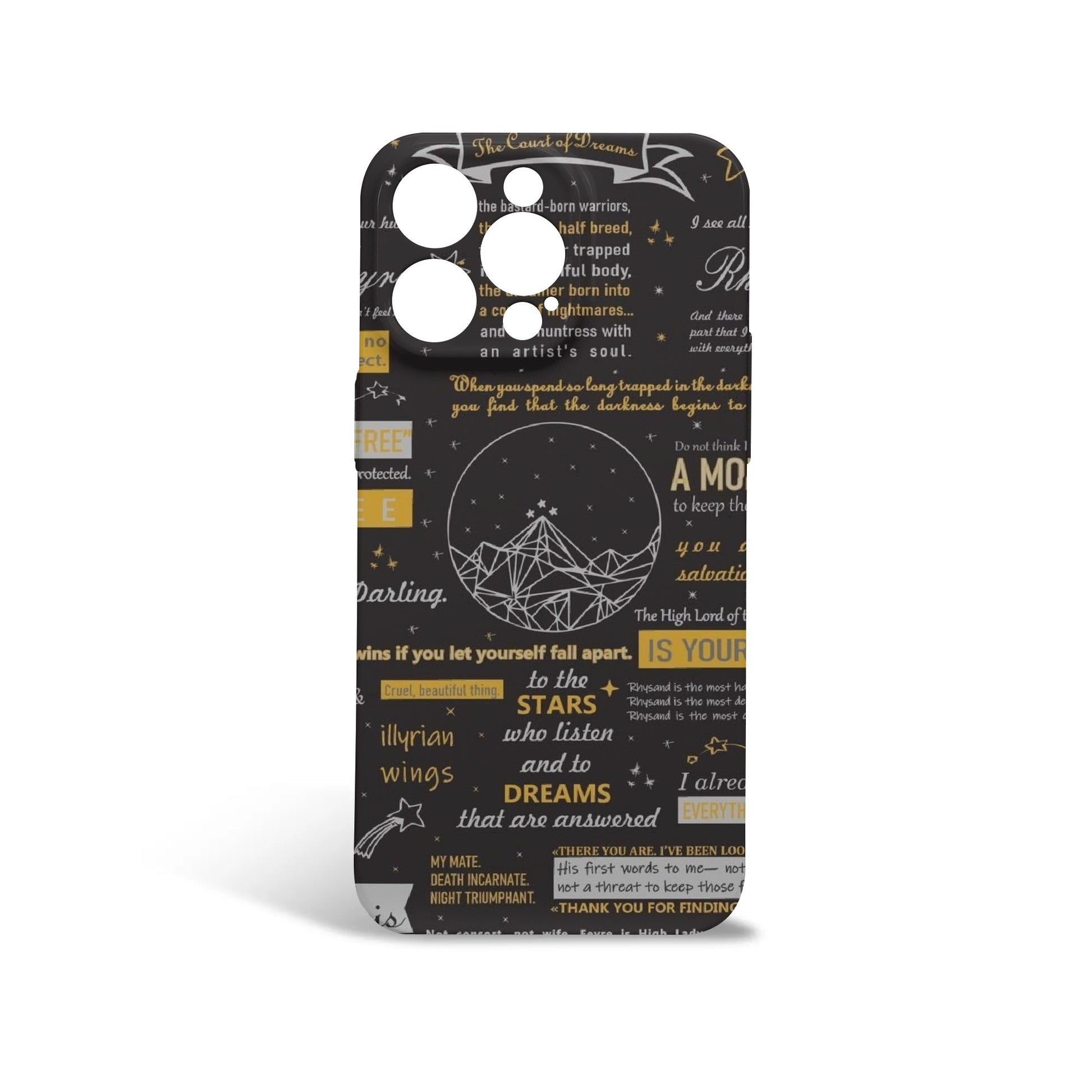 ACOTAR Phone Case, ACOTAR Quotes Collage Phone Case - Velaris and Illyrian Wings Inspired Fantasy iPhone Cover PCVLR15