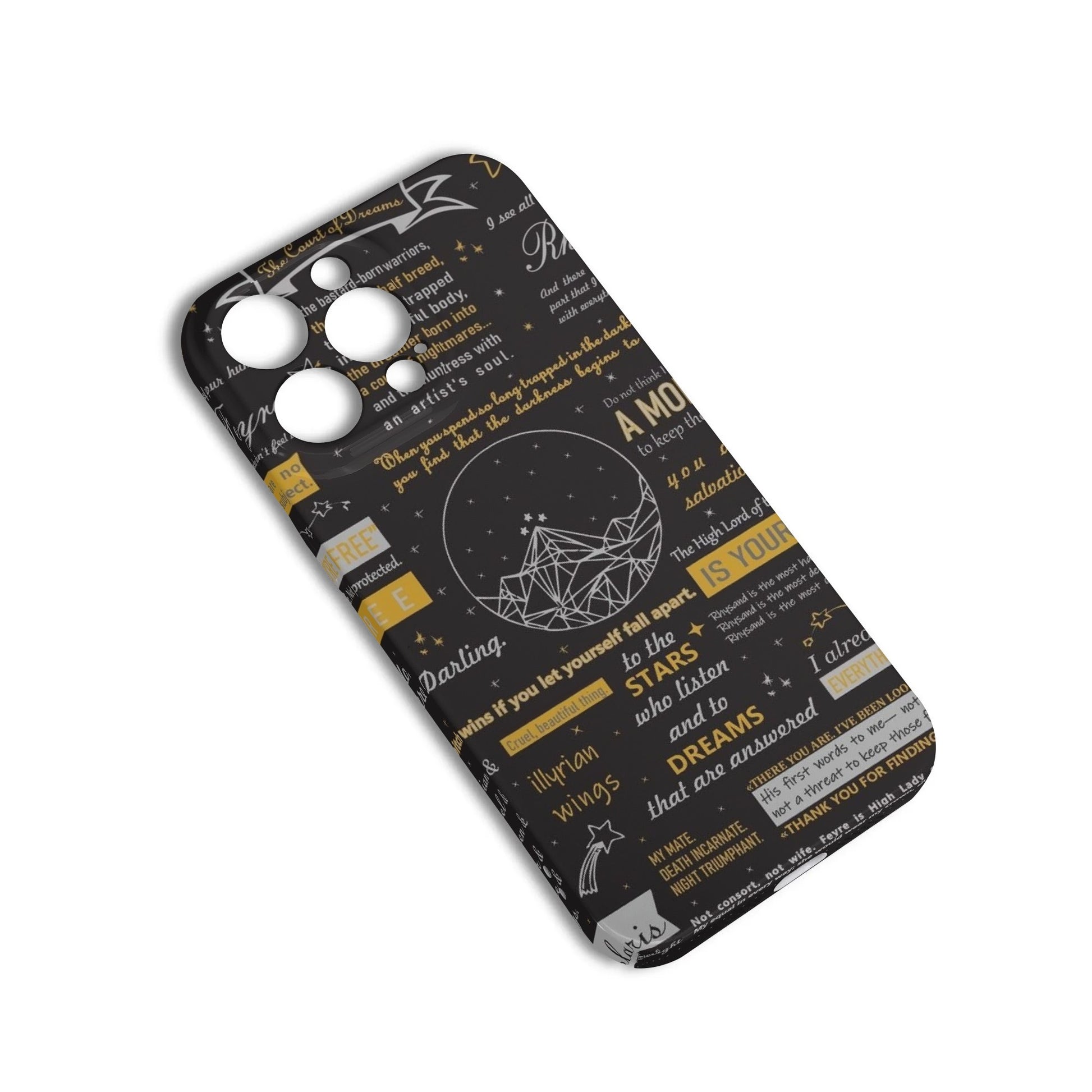 ACOTAR Phone Case, ACOTAR Quotes Collage Phone Case - Velaris and Illyrian Wings Inspired Fantasy iPhone Cover PCVLR15
