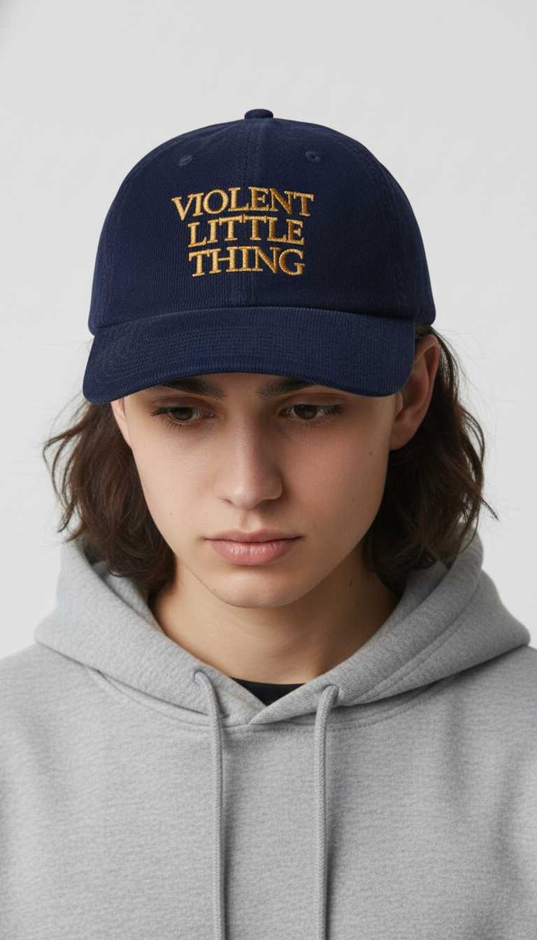 Violent Little Thing Corduroy Dad Hat, Fourth Wing Inspired Embroidered Cap, Fantasy Bookish Gift for Readers VLRH29
