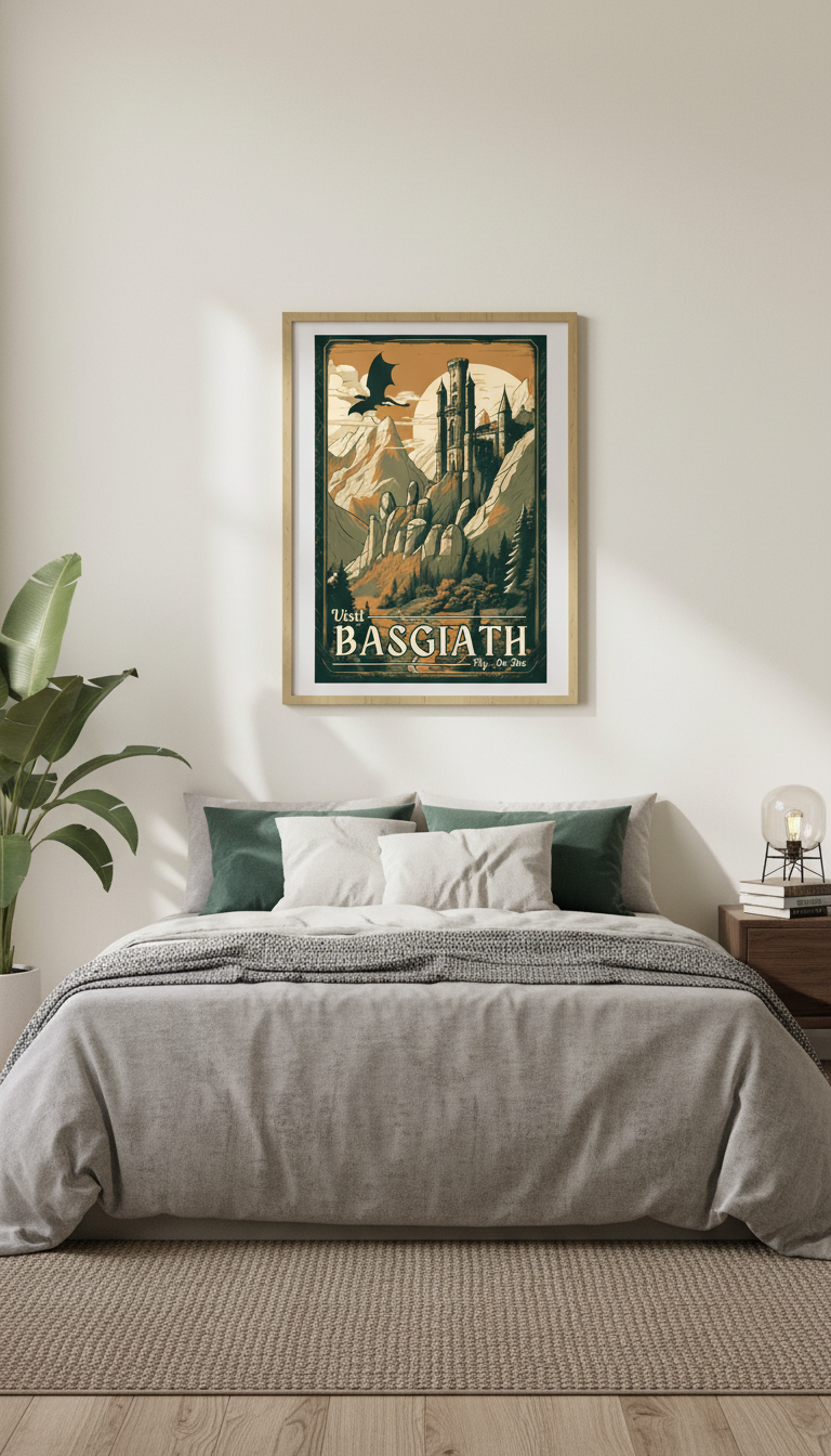 Basgiath War College Travel Poster, Fourth Wing Art Print, Rebecca Yarros Bookish Wall Art, Romantasy Reader Gift VLRP80