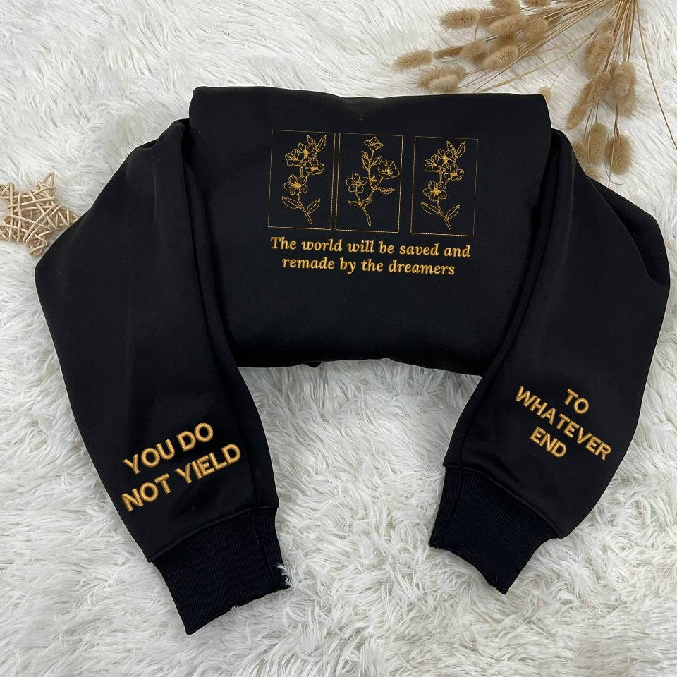 Throne Of Glass Embroidered Sweatshirts, Sarah J. Maas, Throne Of Glass Quote, Empire of Storms, Heir of Fire, Bookish Shirt VEMB34