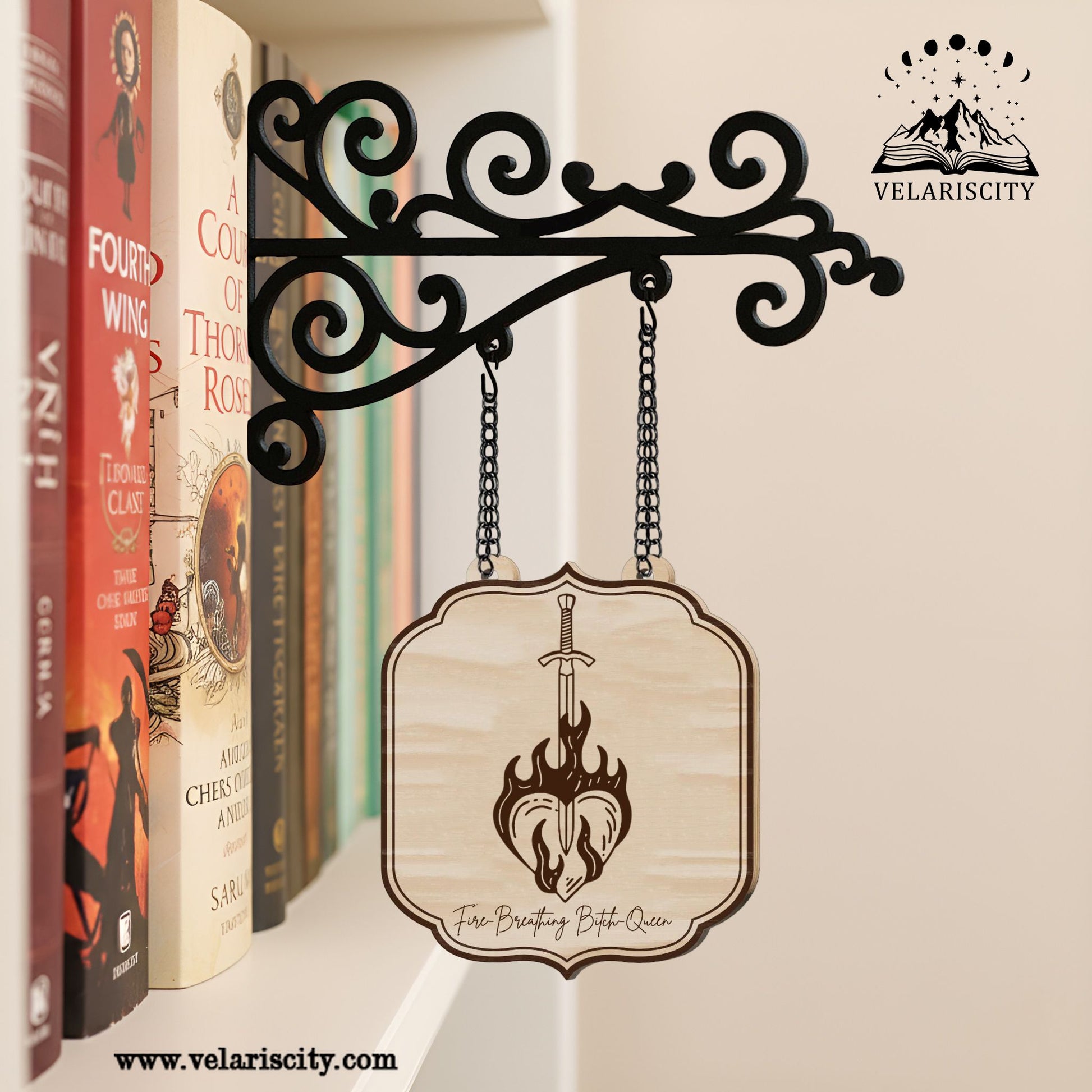 Fireheart Book Tavern Signs, Throne of Glass Inspired Wooden Sign, Terrasen Fantasy Decor Gift, Fantasy Decor for Book Lovers, Home Library Decor, Book Gift BSVLR16
