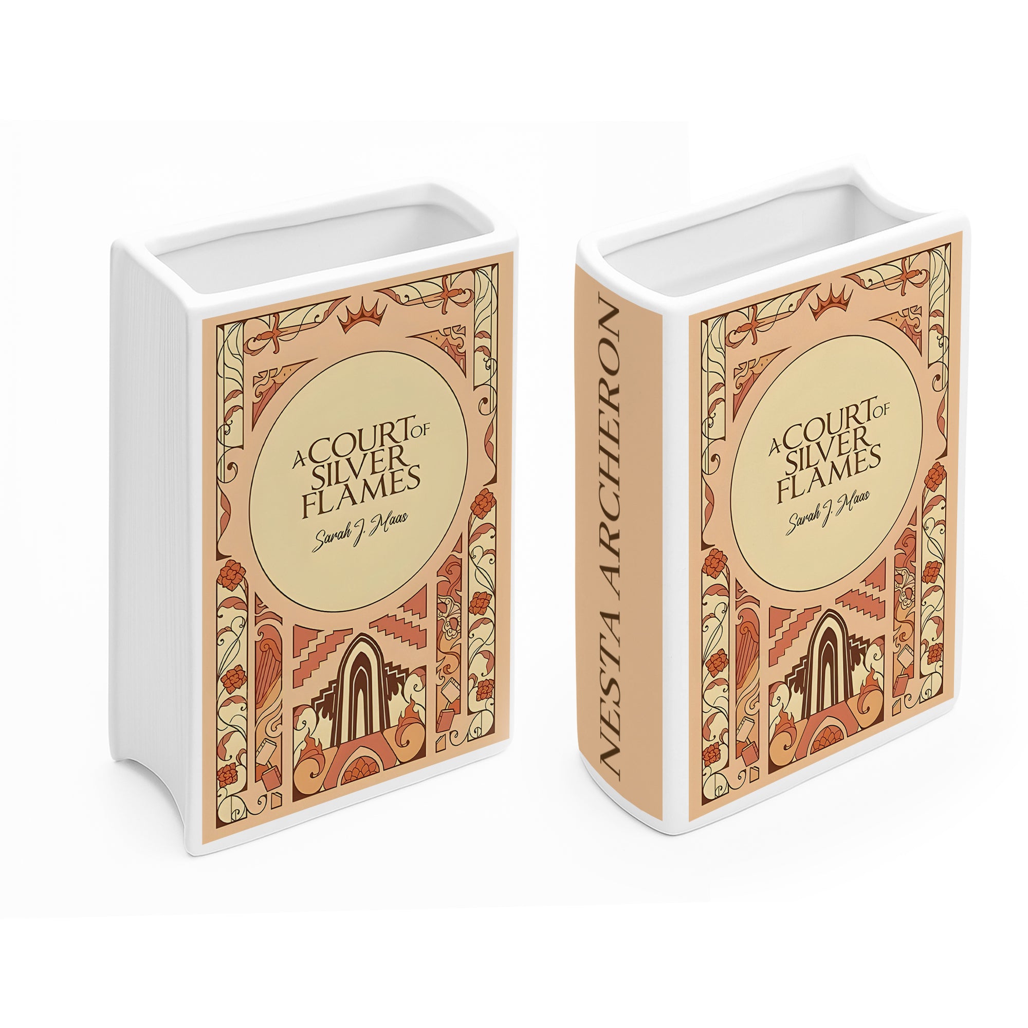 A Court of Silver Flames Ceramic Book Vase, Feminine Power Fantasy Decor, Nesta Archeron Retro Aesthetic Gift for Book Lovers CVVRL16