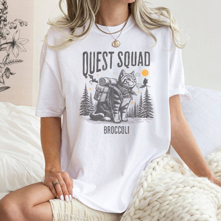 Quest Squad Comfort Colors Shirt, Onyx Storm Shirt, Broccoli Cat Shirt. CFVLR14