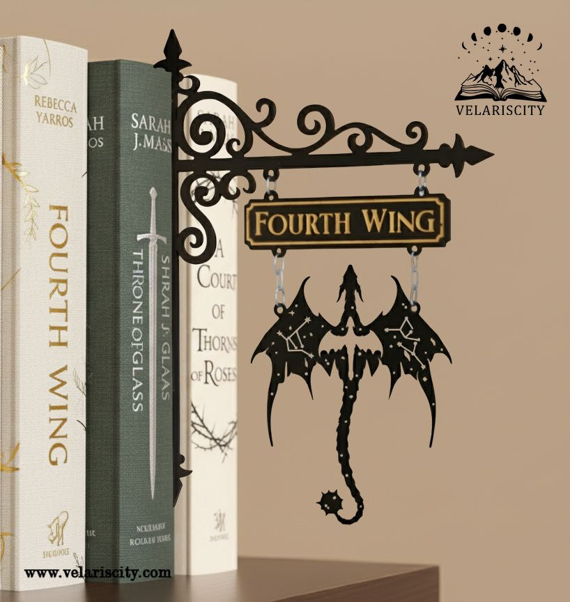 Fourth Wing Book Tavern Sign, Constellation Dragon Wooden Book Tracker, Fantasy Wall Decor, Basgiath Gift for Book Lovers BSVLR37