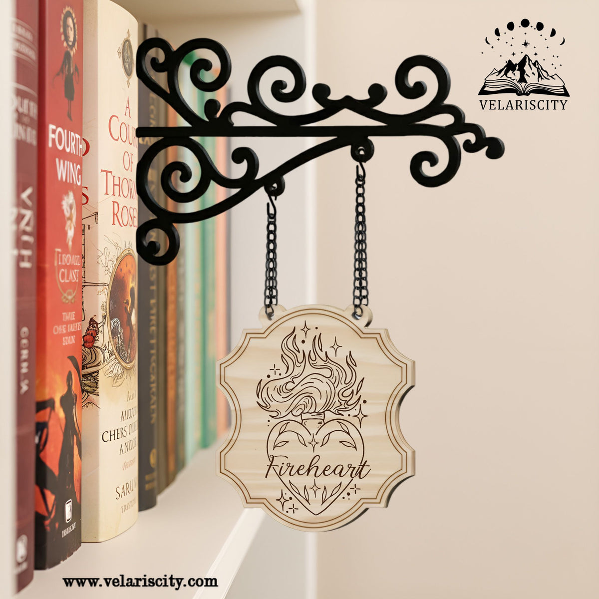 Fireheart Book Tavern Signs, Aelin Inspired Wooden Sign, Throne of Glass Fantasy Decor, Fantasy Decor for Book Lovers, Home Library Decor, Book Gift BSVLR17