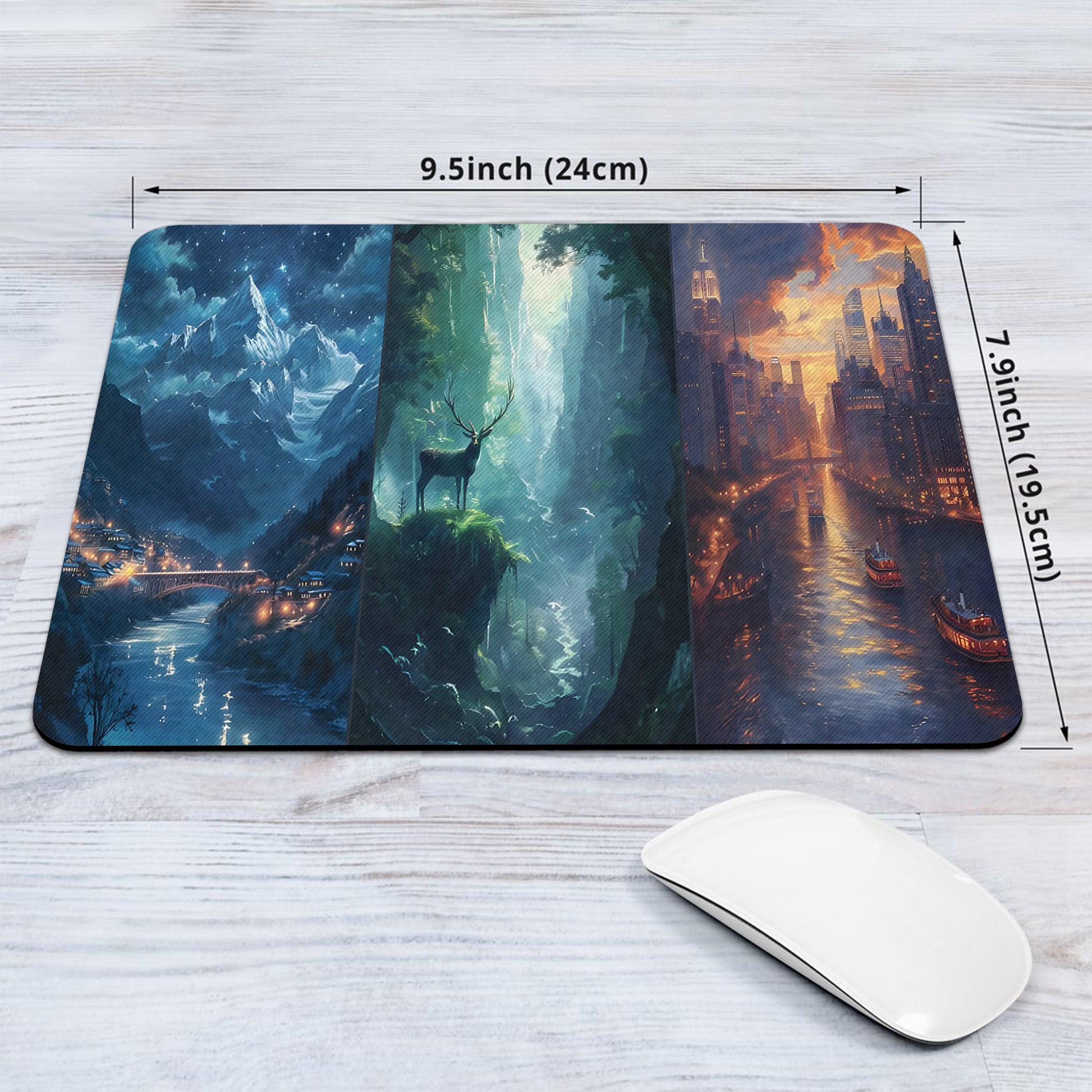 Throne of Glass Terrasen Desk Mat, White Stag Fantasy Landscape Desk Pad, Sarah J. Maas Bookish Mouse Pad DMVLR17