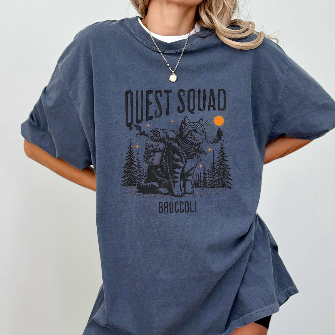 Quest Squad Comfort Colors Shirt, Onyx Storm Shirt, Broccoli Cat Shirt. CFVLR14