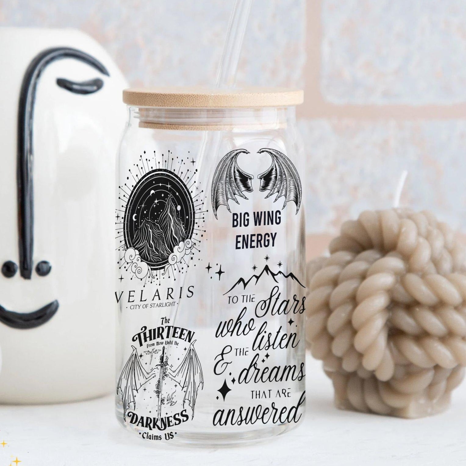 A Court Of Thorns And Roses Court Glass Can Wrap, Coffee Glass Wrap Svg , Fourth Wing Glass Can GLVLR19