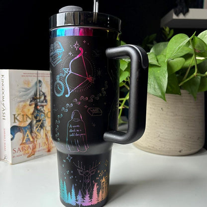 Fireheart Tumbler 30oz/40oz, Throne Of Glass Fireheart Tumbler, Bookish Gift. VLR08