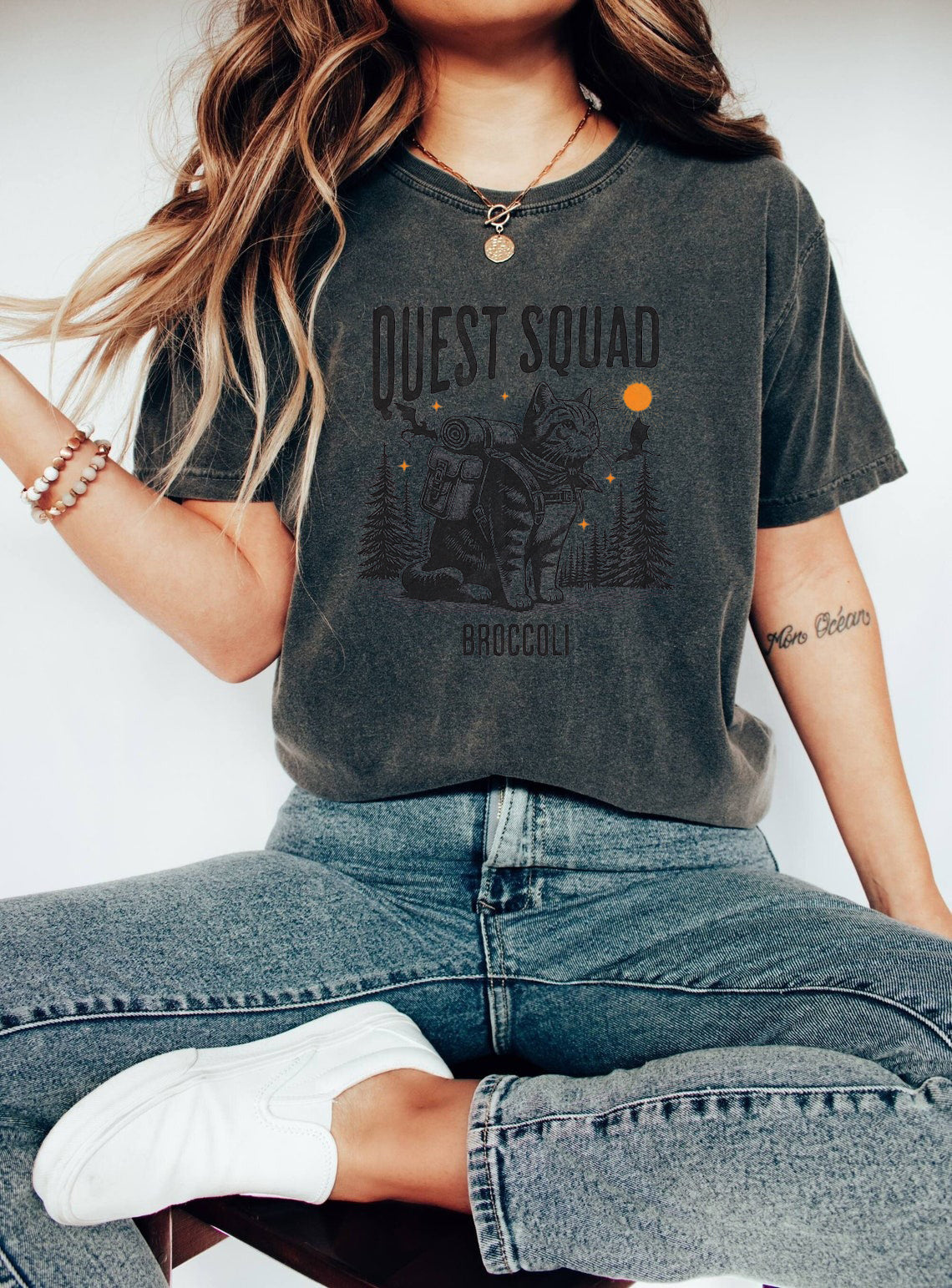 Quest Squad Comfort Colors Shirt, Onyx Storm Shirt, Broccoli Cat Shirt. CFVLR14