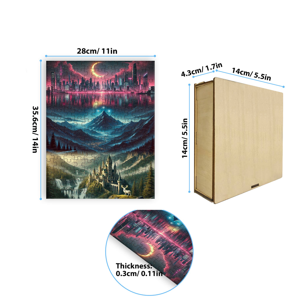 Fantasy Puzzle Sarah J Maas Worlds, Lunathion, Velaris & Terrasen, Wooden Jigsaw Bookish Gift PVLR17