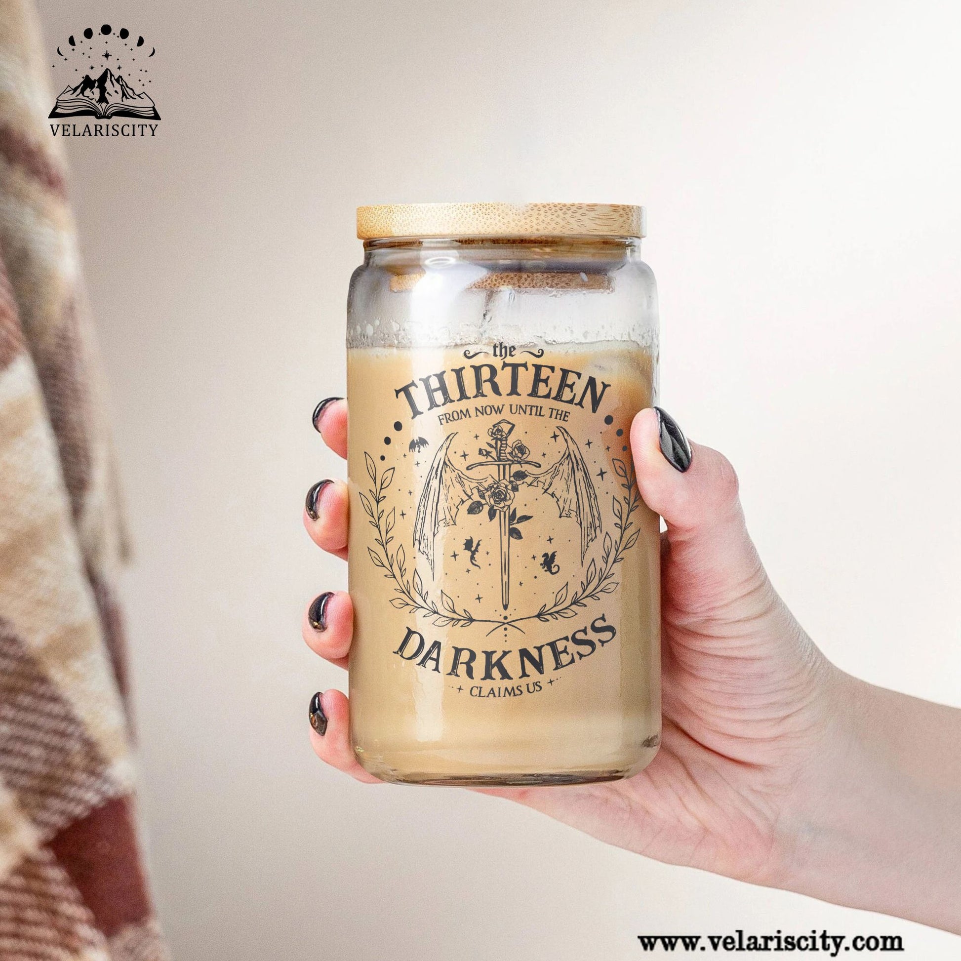 The Thirteen Glass Can Cup with Straw, Throne of Glass Manon Blackbeak Quote Tumbler, Bookish Fantasy Gift GLVLR52