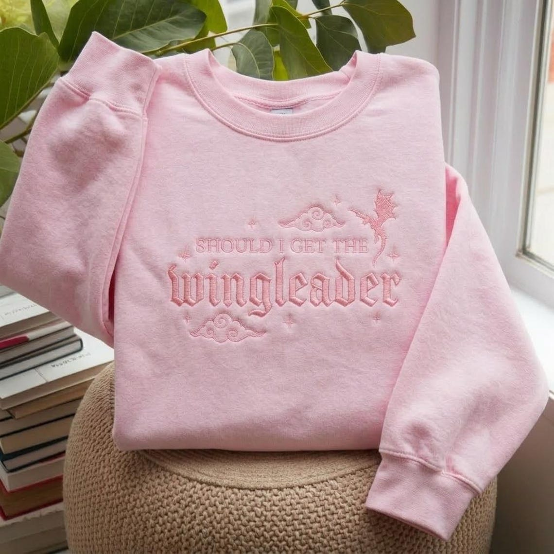 Should I Get the Wingleader Sweatshirt, Fantasy Reader Crewneck, Cozy Bookish Gift for Romantasy Lovers and Readers VEMB81