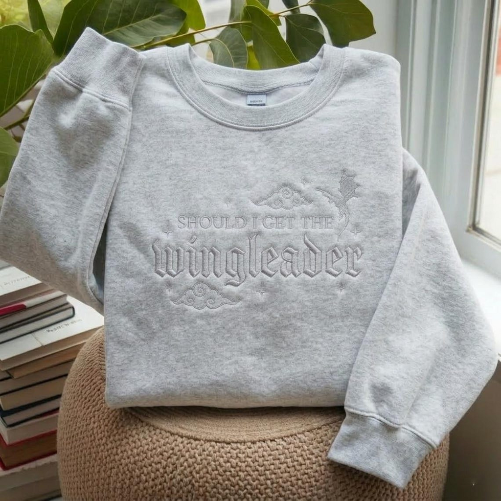 Should I Get the Wingleader Sweatshirt, Fantasy Reader Crewneck, Cozy Bookish Gift for Romantasy Lovers and Readers VEMB81