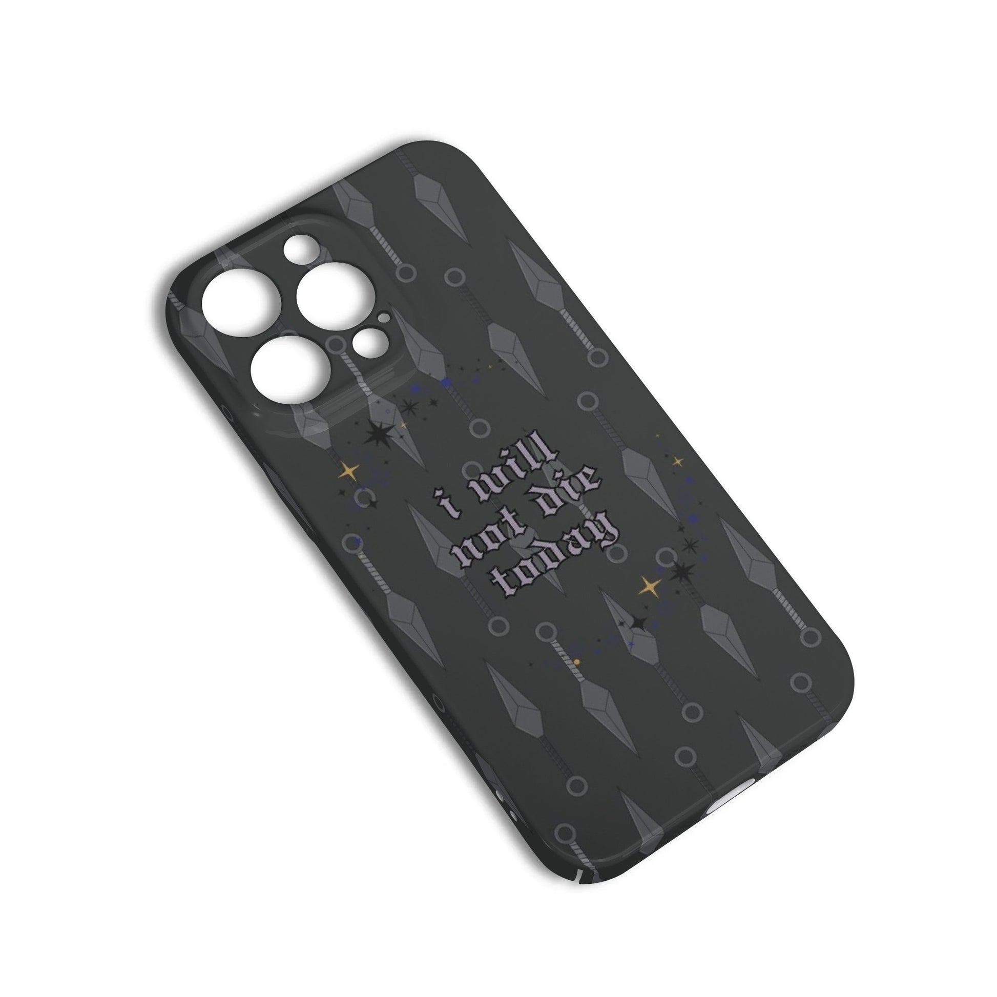 I Will Not Die Today Phone Case - Fourth Wing Inspired Fantasy Quote iPhone Cover, Fourth Wing Book Lover Design PCVLR16