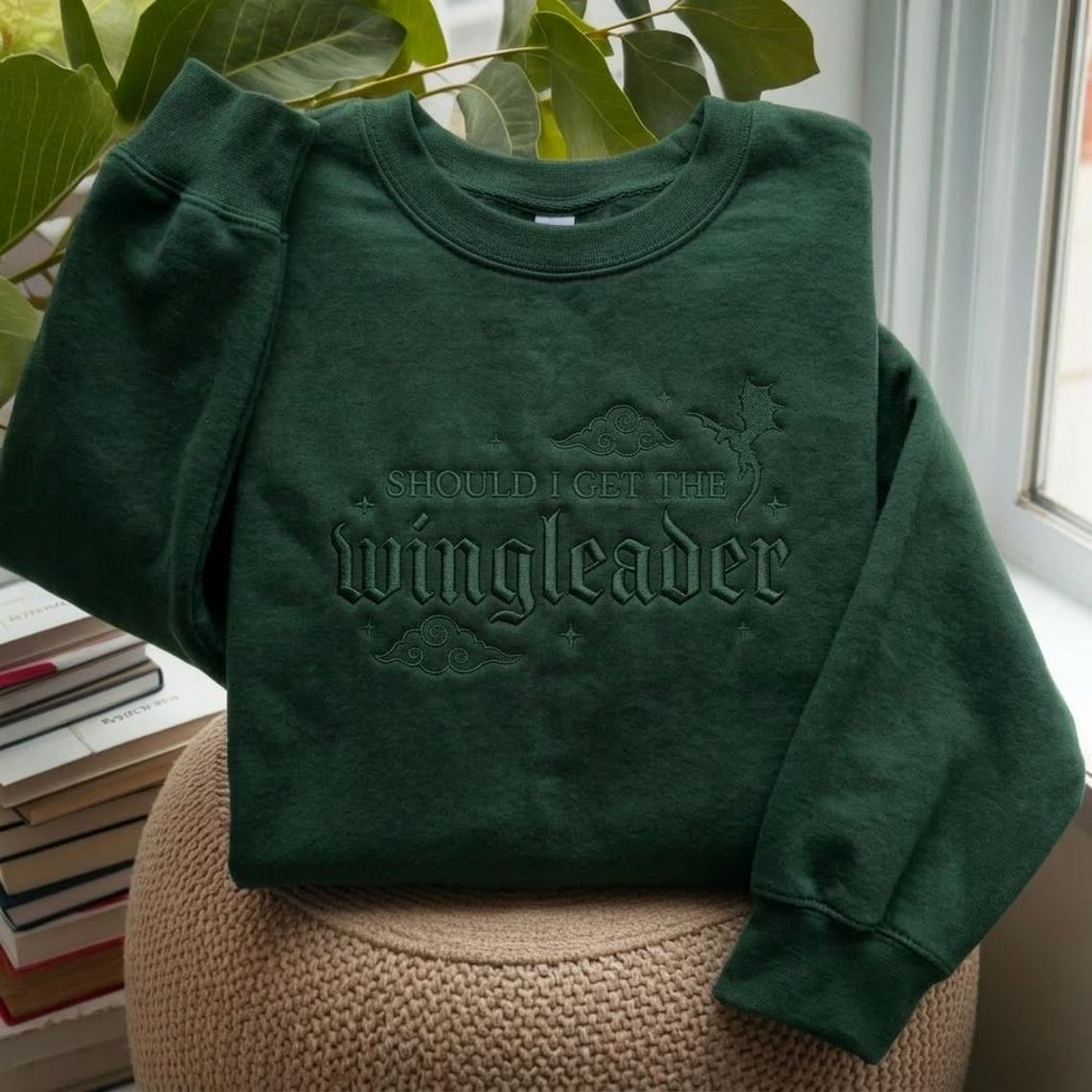 Should I Get the Wingleader Sweatshirt, Fantasy Reader Crewneck, Cozy Bookish Gift for Romantasy Lovers and Readers VEMB81