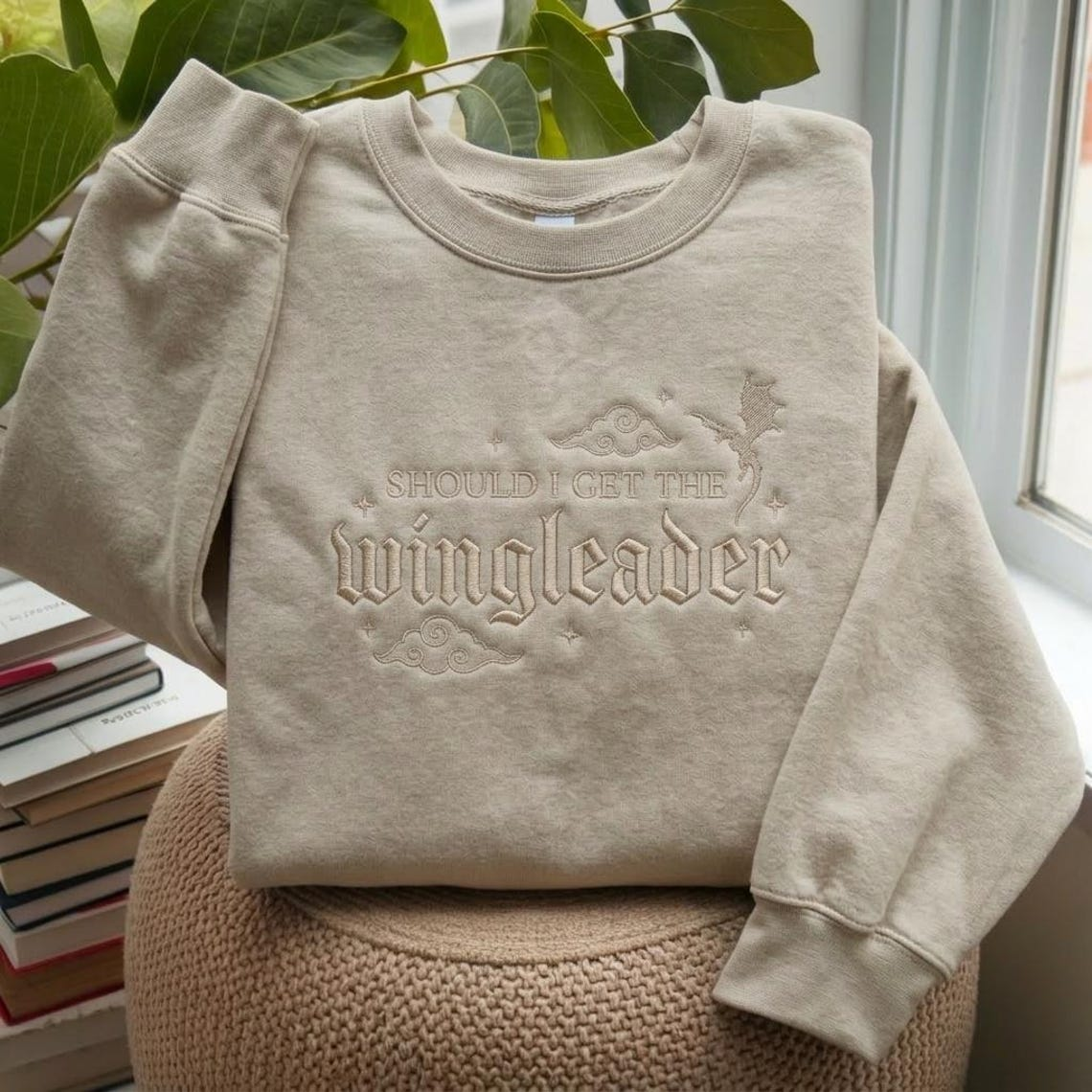 Should I Get the Wingleader Sweatshirt, Fantasy Reader Crewneck, Cozy Bookish Gift for Romantasy Lovers and Readers VEMB81