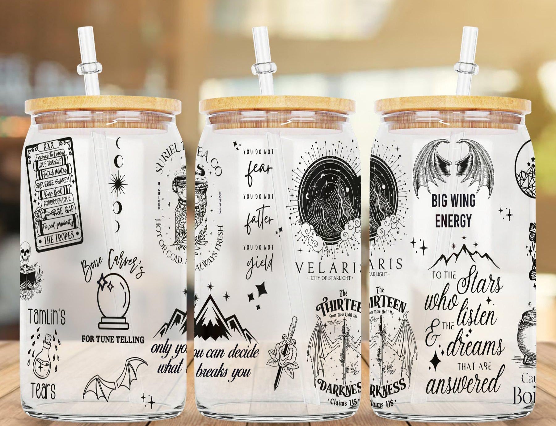 A Court Of Thorns And Roses Court Glass Can Wrap, Coffee Glass Wrap Svg , Fourth Wing Glass Can GLVLR19