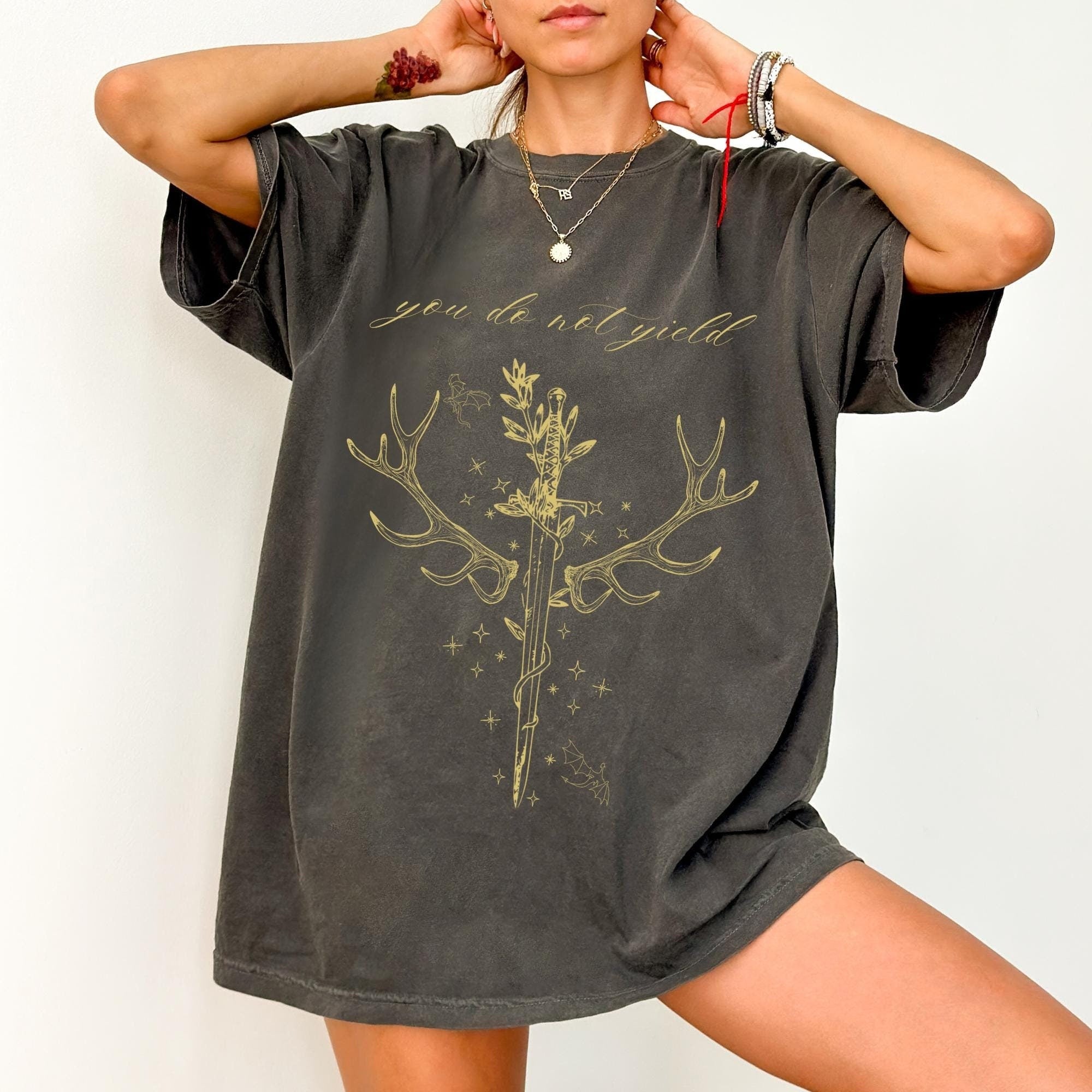 Comfort Colors® You do not yield. Throne of Glass Shirt. TOG shirt. SJM universe. Aelin Galathynius. You do not falter. Terrasen. CFVLR84