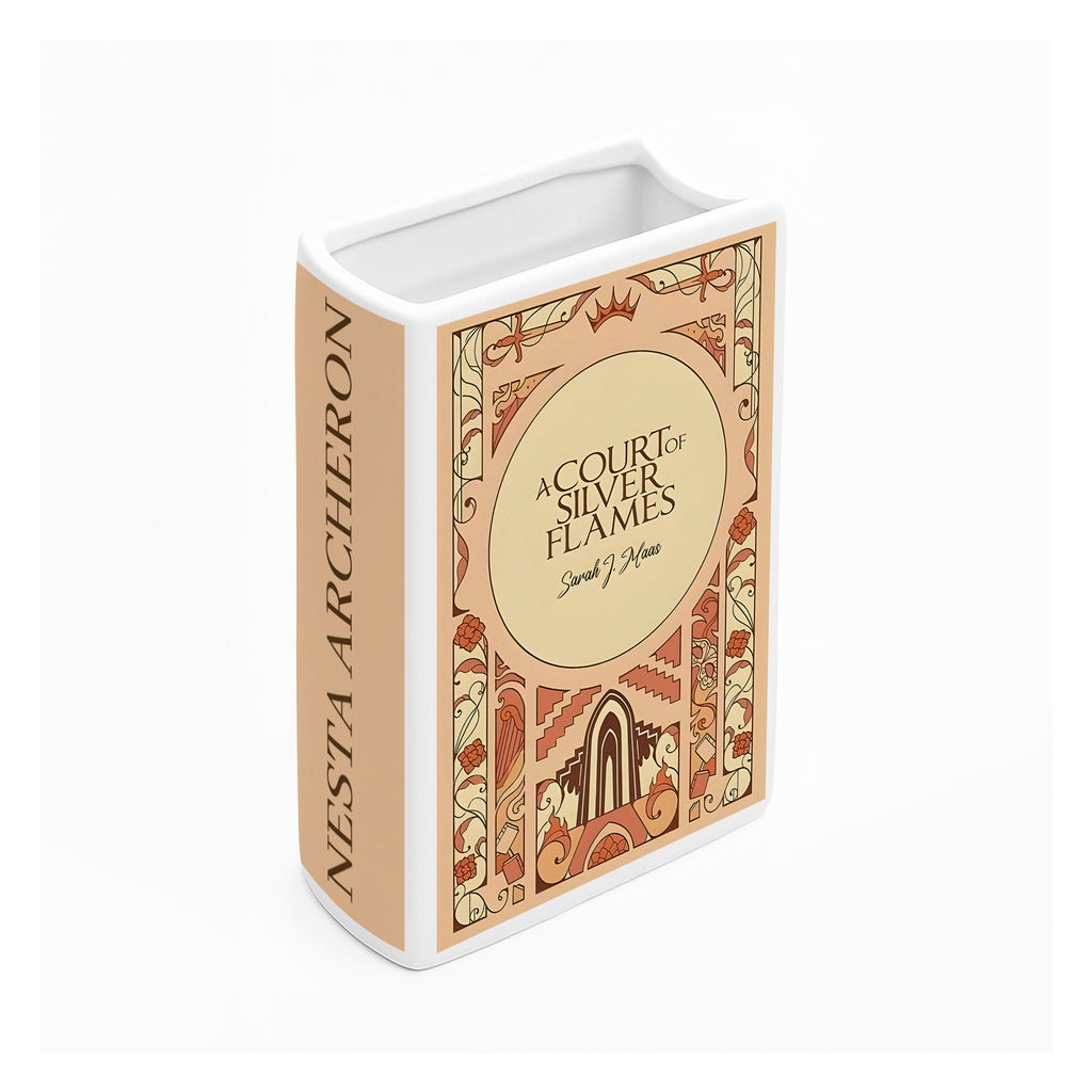 A Court of Silver Flames Ceramic Book Vase, Feminine Power Fantasy Decor, Nesta Archeron Retro Aesthetic Gift for Book Lovers CVVRL16