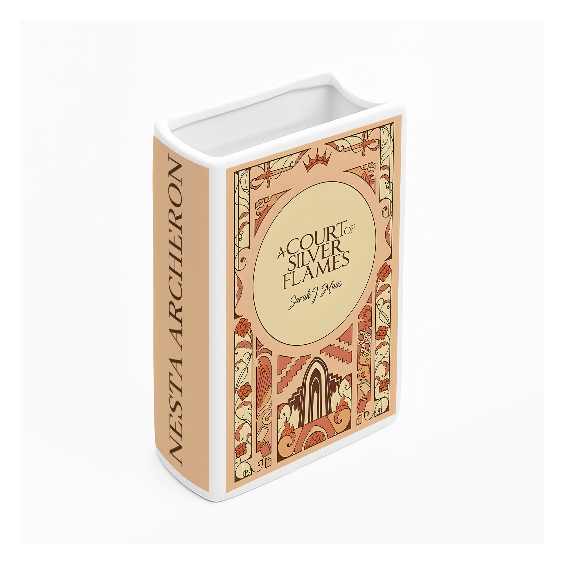 A Court of Silver Flames Ceramic Book Vase, Feminine Power Fantasy Decor, Nesta Archeron Retro Aesthetic Gift for Book Lovers CVVRL16