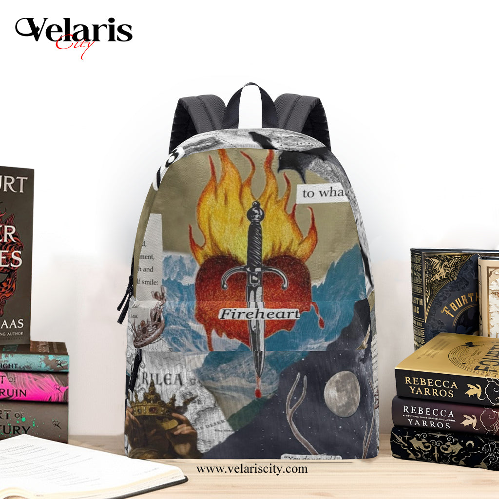 Throne of Glass Backpack, Fireheart Quote, Sword and Flames, Fantasy Bookish Gift BPVLR18