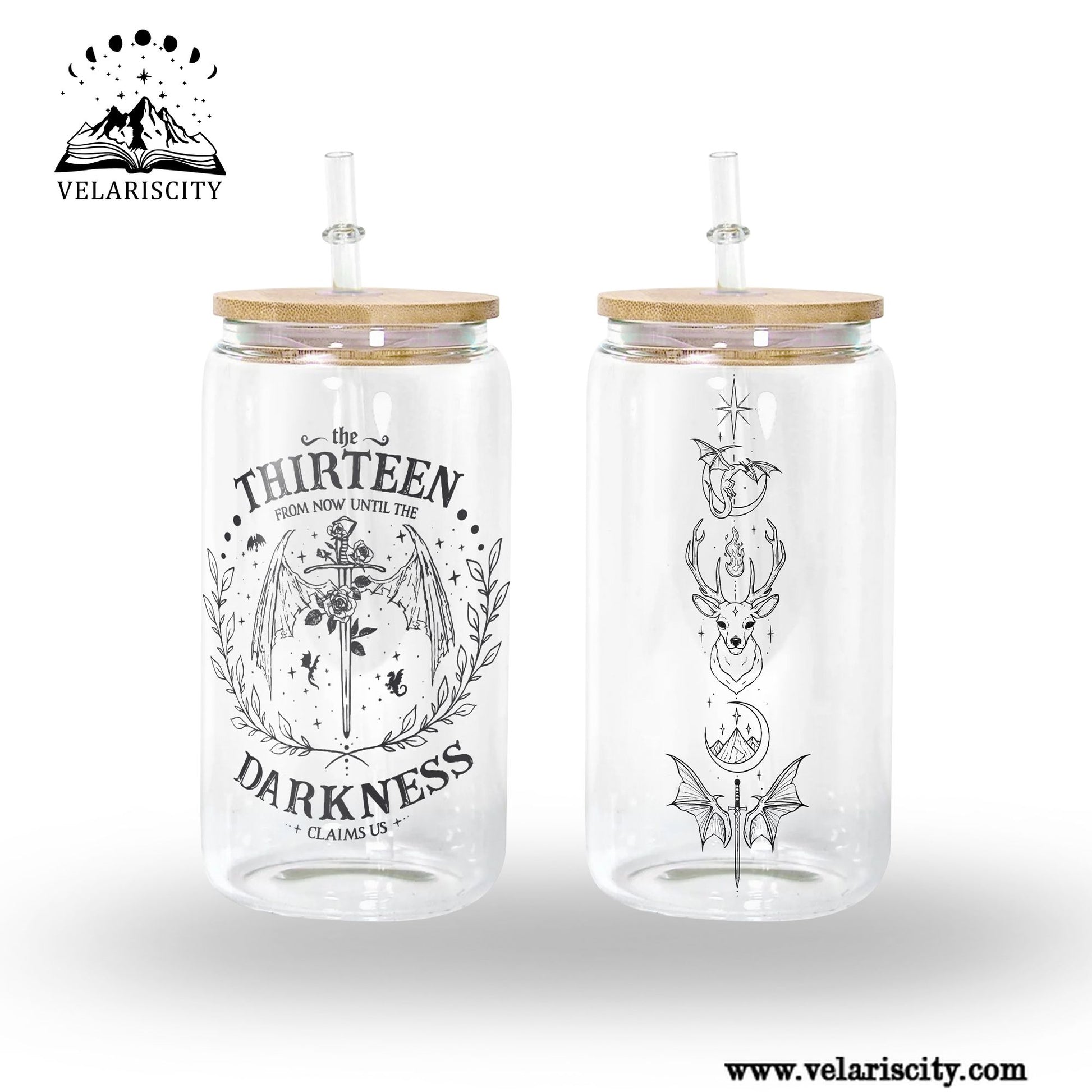 The Thirteen Glass Can Cup with Straw, Throne of Glass Manon Blackbeak Quote Tumbler, Bookish Fantasy Gift GLVLR52