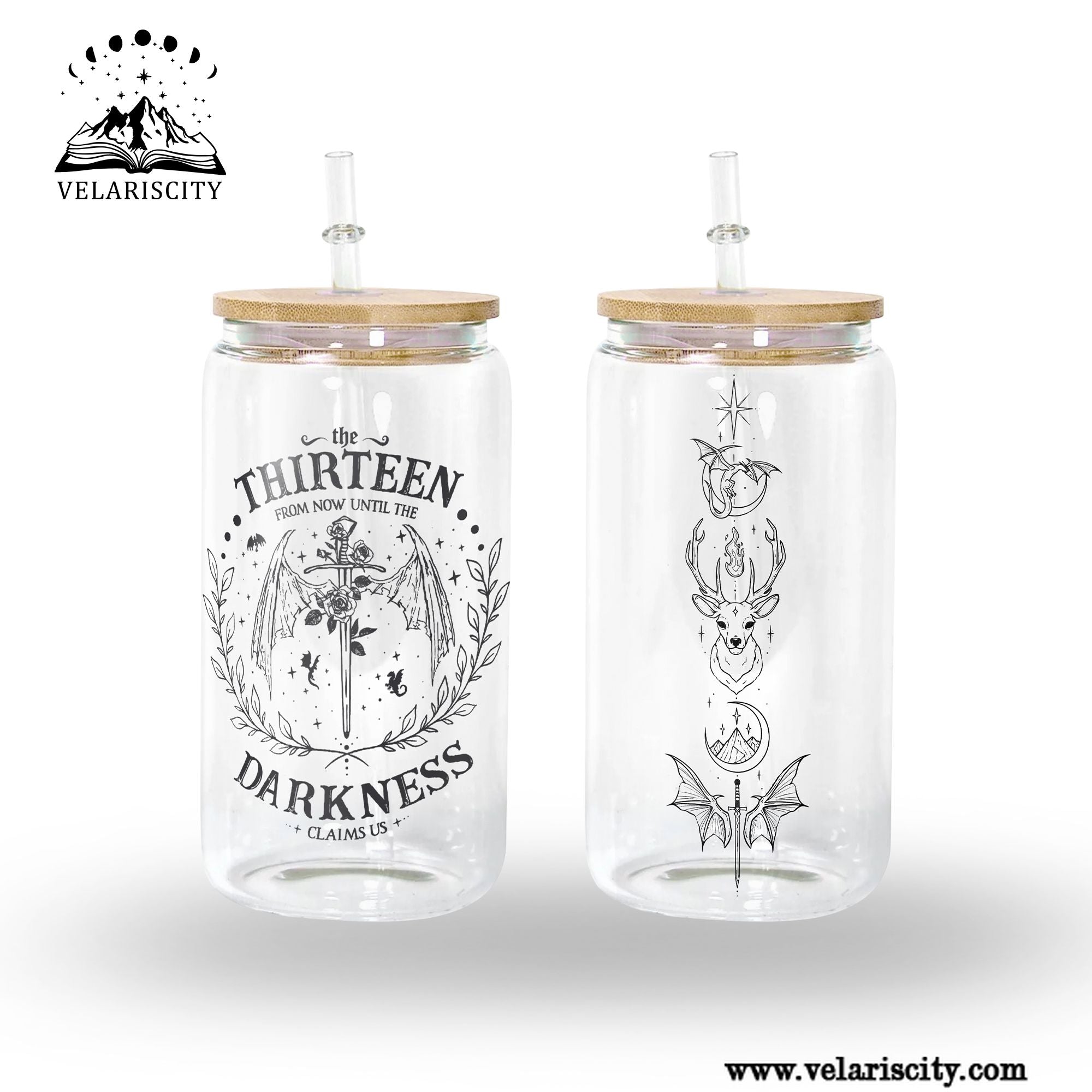 The Thirteen Glass Can Cup with Straw, Throne of Glass Manon Blackbeak Quote Tumbler, Bookish Fantasy Gift GLVLR52