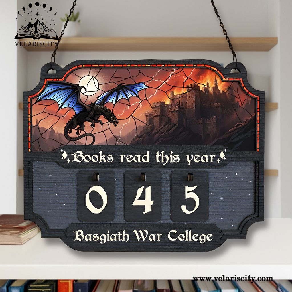 Basgiath War College Book Tracker Sign, Fourth Wing Dragon Decor, Personalized Books Read This Year, Reading Tracker Gift BTVLR18