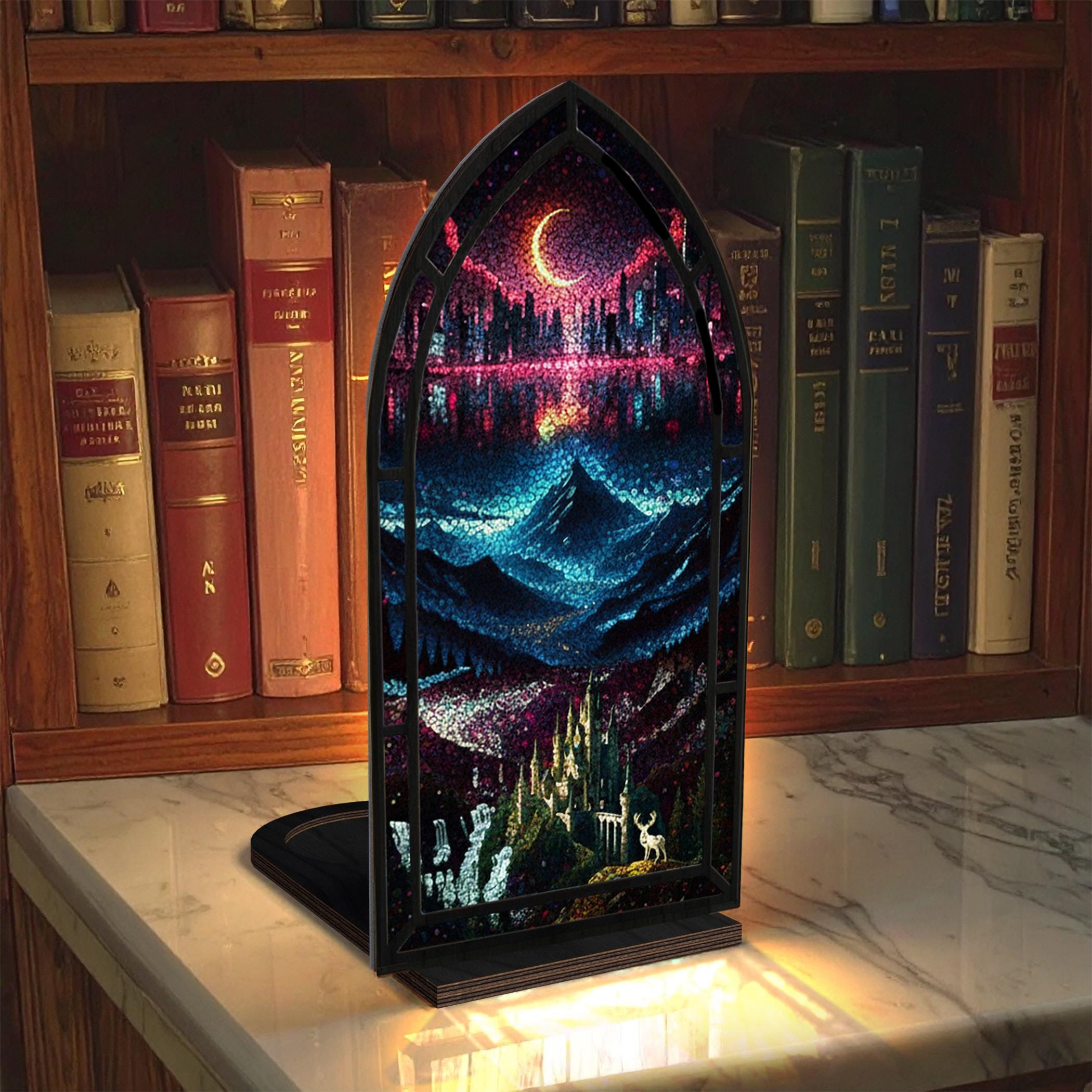 Lunathion Velaris Crescent City Book Nook, Fantasy Bookshelf Insert, ACOTAR Decor, Bookish Gift, Fantasy Collectible BNVLR17