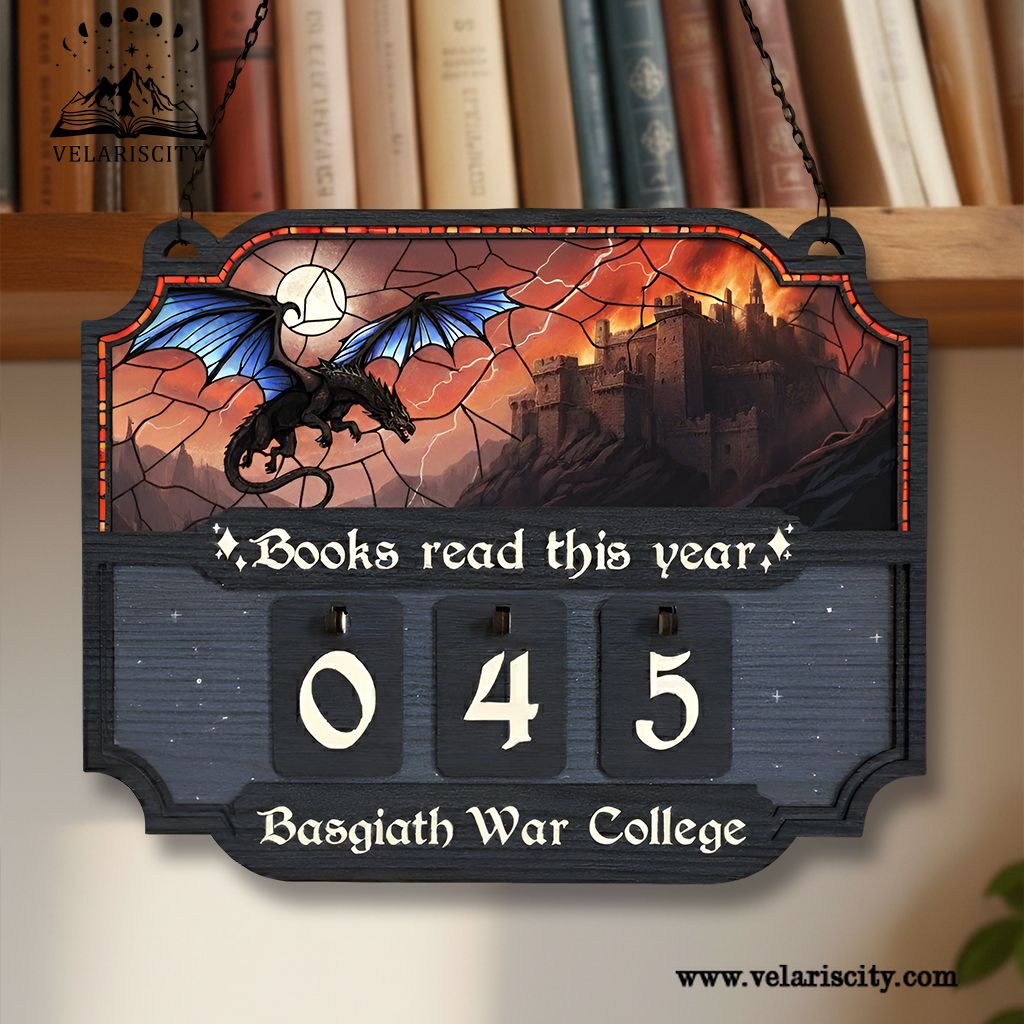Basgiath War College Book Tracker Sign, Fourth Wing Dragon Decor, Personalized Books Read This Year, Reading Tracker Gift BTVLR18