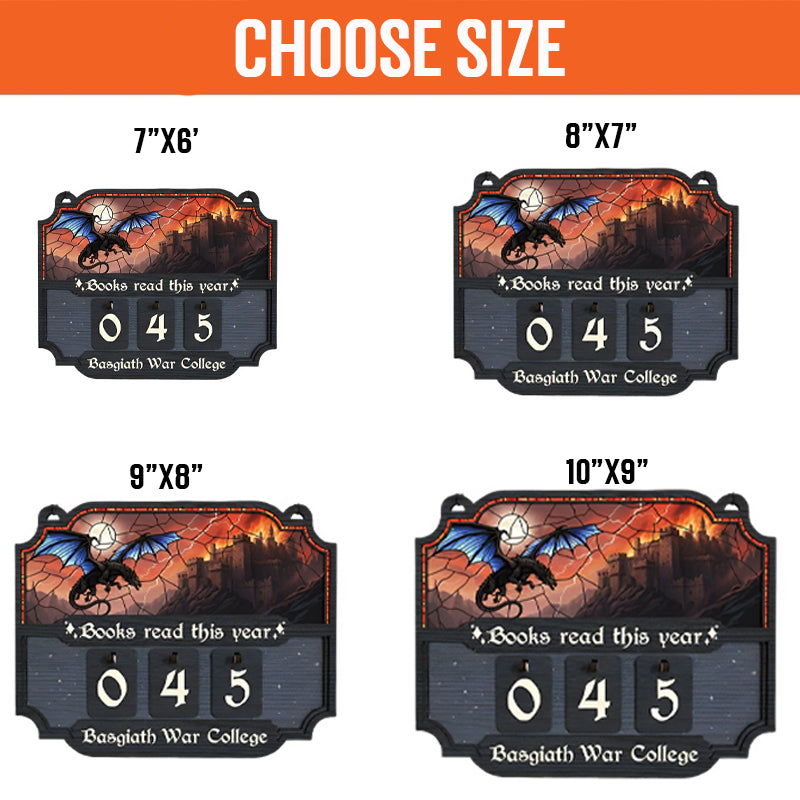 Basgiath War College Book Tracker Sign, Fourth Wing Dragon Decor, Personalized Books Read This Year, Reading Tracker Gift BTVLR18