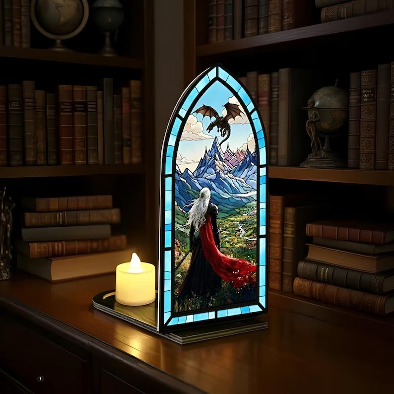 Manon Book Nook, Throne of Glass Inspired Bookshelf Insert, Witch and Dragon Fantasy Decor, Bookish Gift BNVLR41