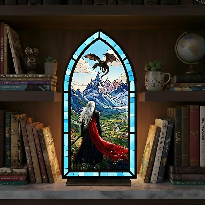 Manon Book Nook, Throne of Glass Inspired Bookshelf Insert, Witch and Dragon Fantasy Decor, Bookish Gift BNVLR41