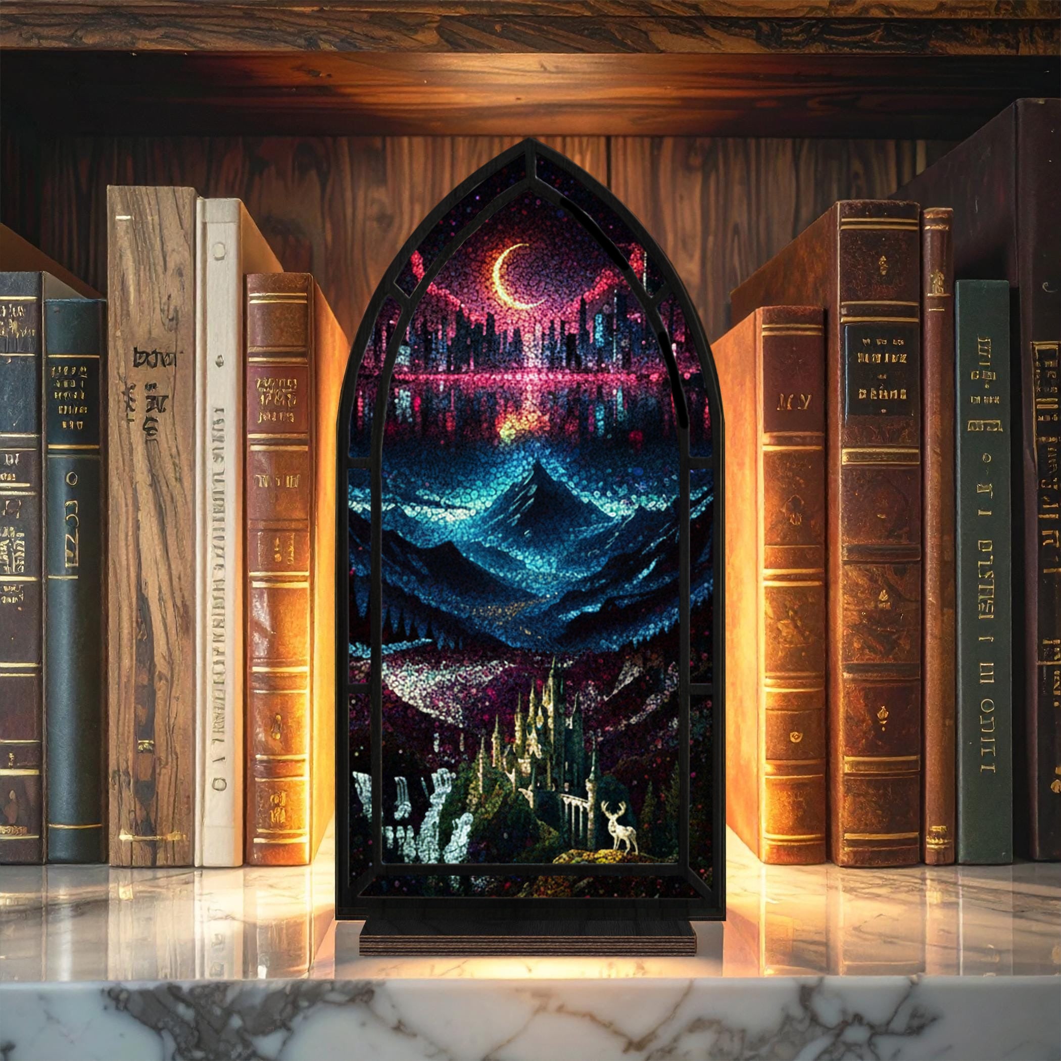 Lunathion Velaris Crescent City Book Nook, Fantasy Bookshelf Insert, ACOTAR Decor, Bookish Gift, Fantasy Collectible BNVLR17