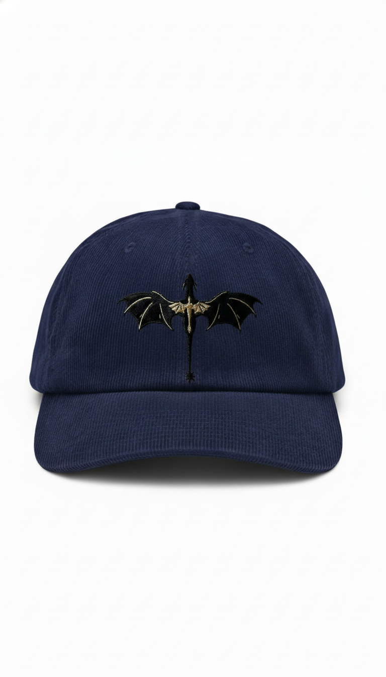 Dragon Rider Corduroy Dad Hat, Fourth Wing Inspired Embroidered Cap, Fantasy Bookish Gift for Readers VLRH31