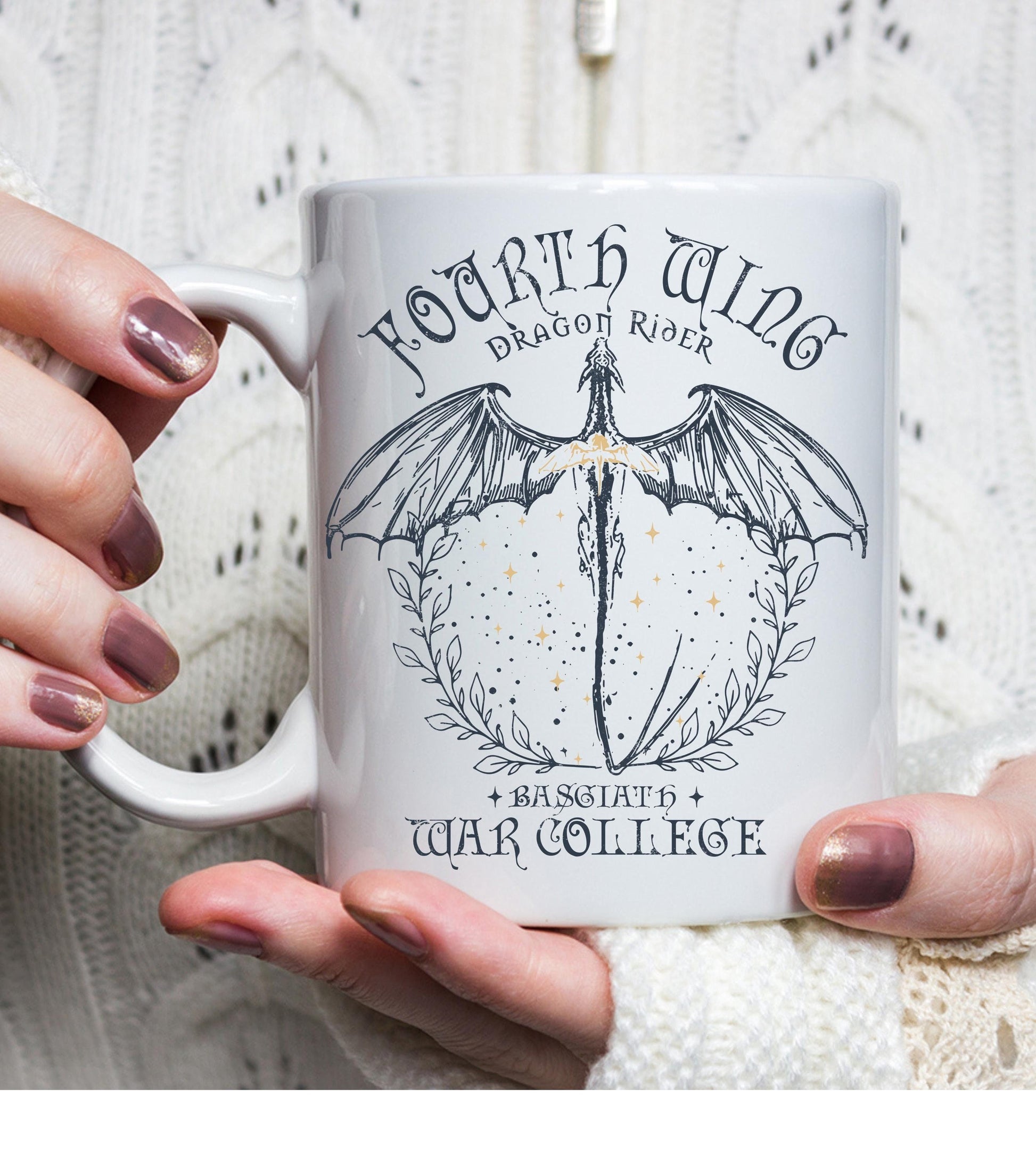 Vintage Basgiath War College Coffee Mug Fourth Wing Dragon Rider Coffee Mug Violet Sorrengail Xaden Riorson Booktok Mug Bookworm gift MGVLR18