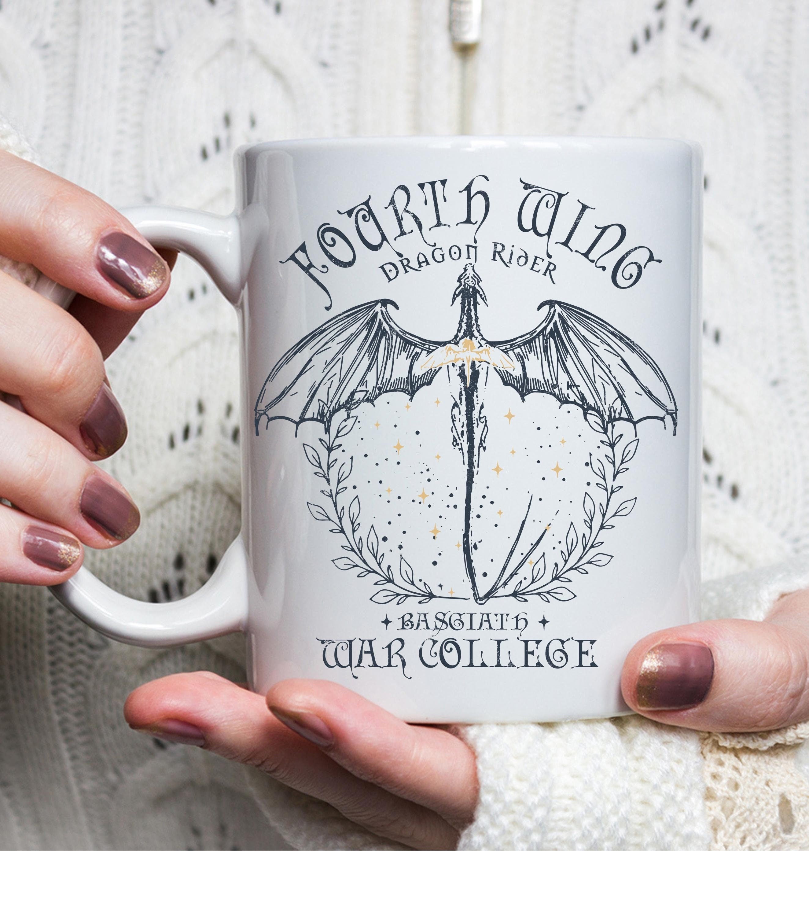 Vintage Basgiath War College Coffee Mug Fourth Wing Dragon Rider Coffee Mug Violet Sorrengail Xaden Riorson Booktok Mug Bookworm gift MGVLR18