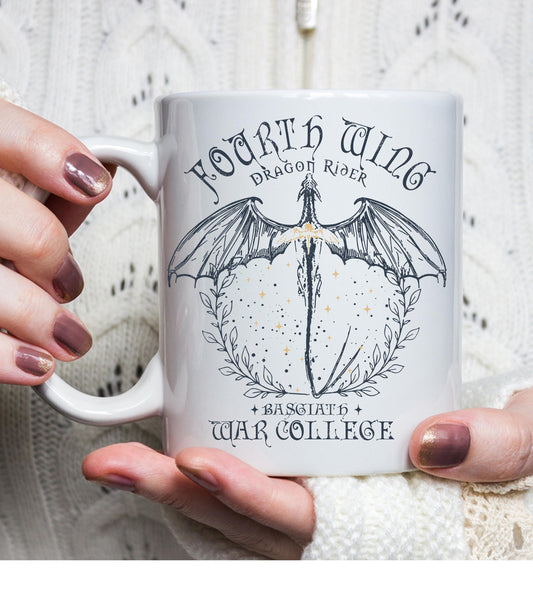 Vintage Basgiath War College Coffee Mug Fourth Wing Dragon Rider Coffee Mug Violet Sorrengail Xaden Riorson Booktok Mug Bookworm gift MGVLR18