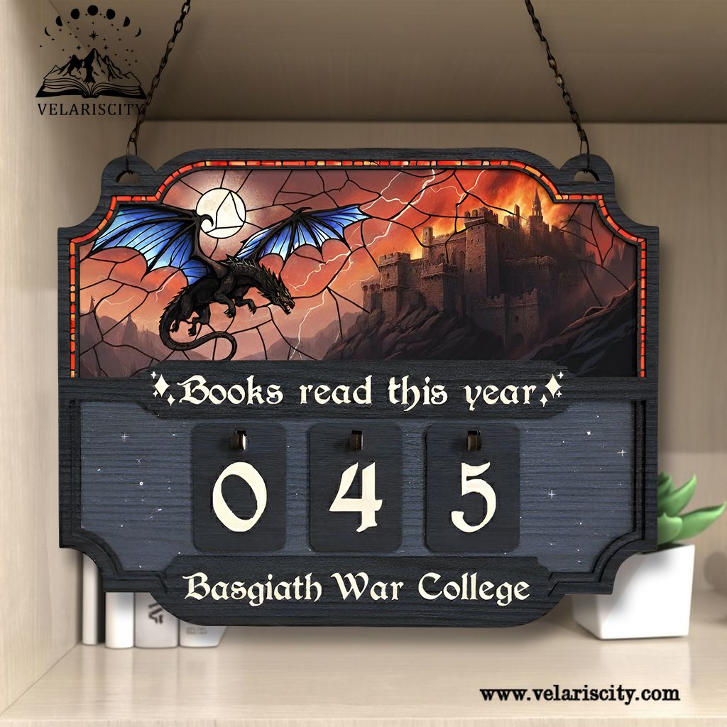 Basgiath War College Book Tracker Sign, Fourth Wing Dragon Decor, Personalized Books Read This Year, Reading Tracker Gift BTVLR18