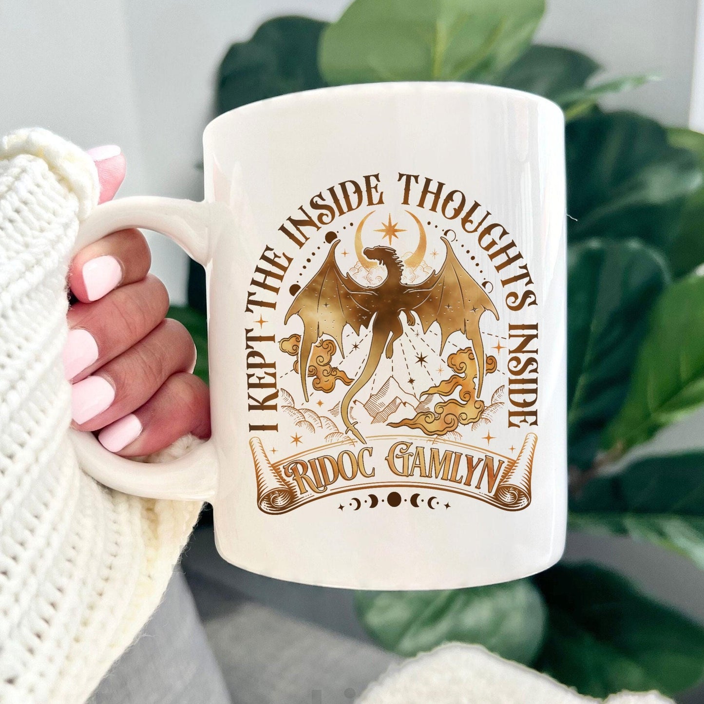 Ridoc Gamlyn Coffee Mugs, I Kept The Inside Thoughts Inside Mug, Onyx Storm Mug, Dragon Rider Mug, Quest Squad Onyx Storm MGVLR19