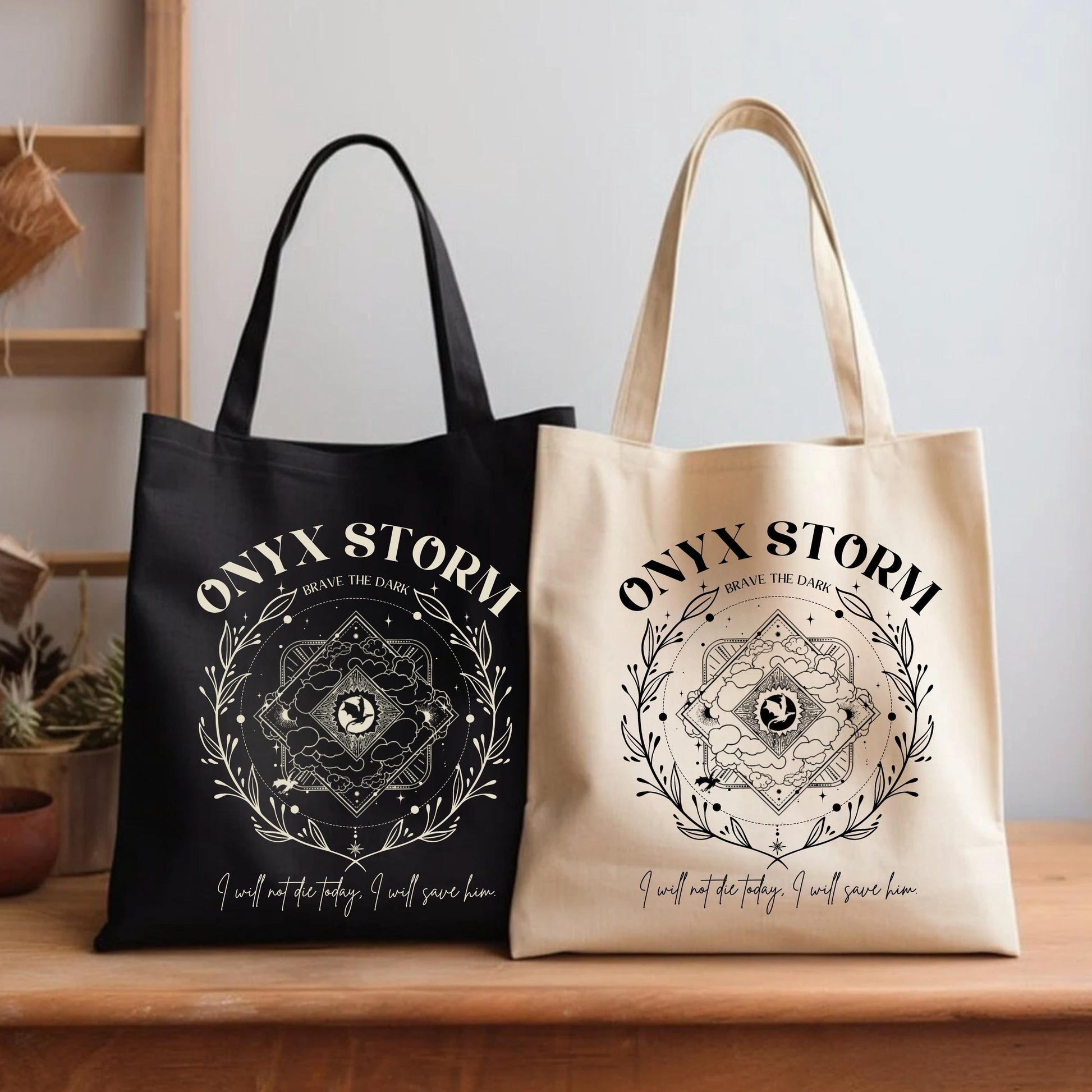 Onyx Storm Tote Bag, Fourth Wing Tote Bag, Basgiath Tote Bag, RY Merch, Gift For Fantasy Fan, Onyx Storm Gift, Bookish Tote TBVLR17